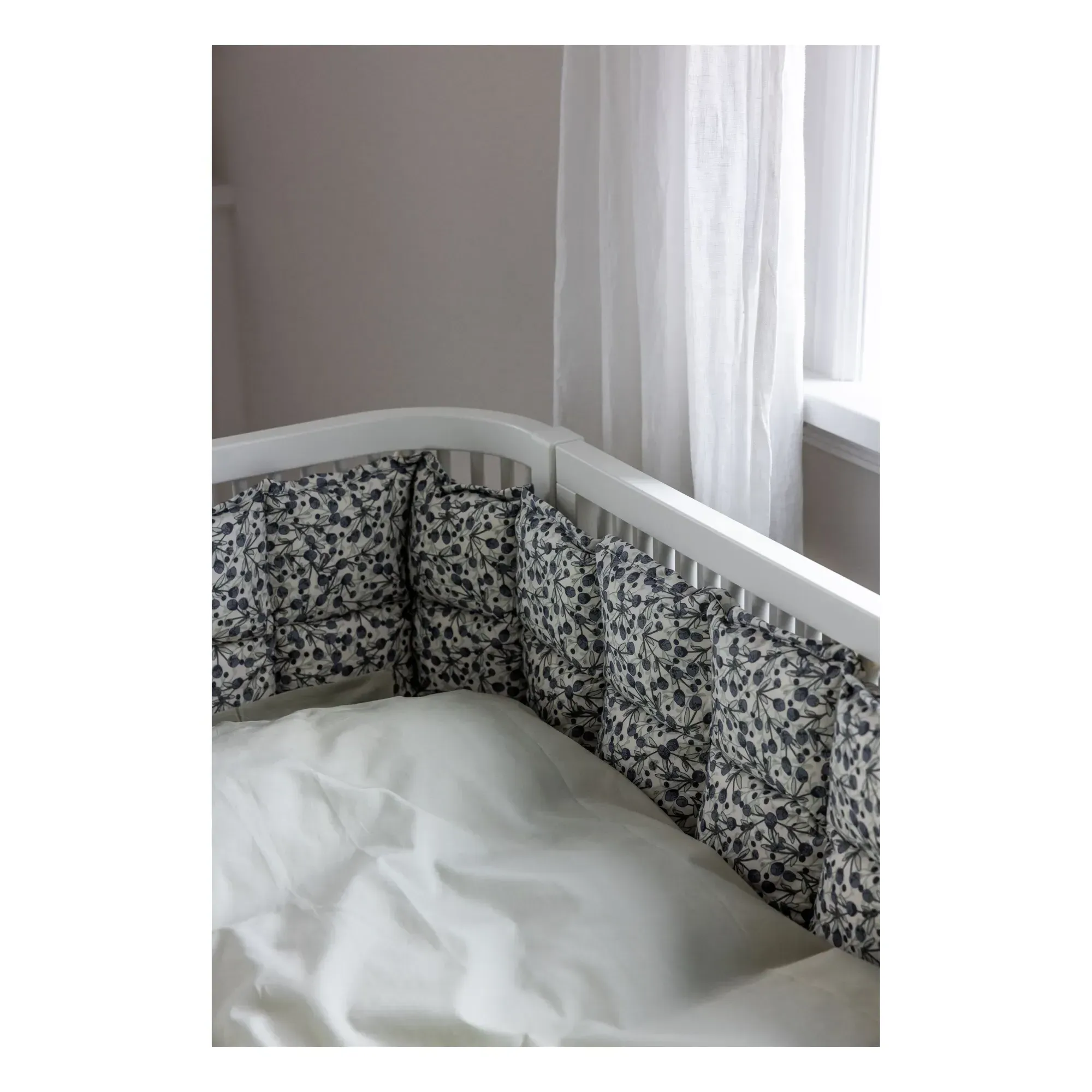 Sebra Large Bed Bumper Pad - Blue, Organic Cotton alternate view