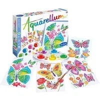 Butterflies and Flowers Watercolor Painting - Multicoloured alternate view