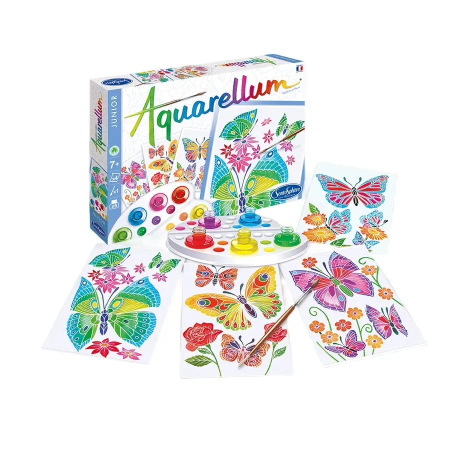 Butterflies and Flowers Watercolor Painting - Multicoloured product