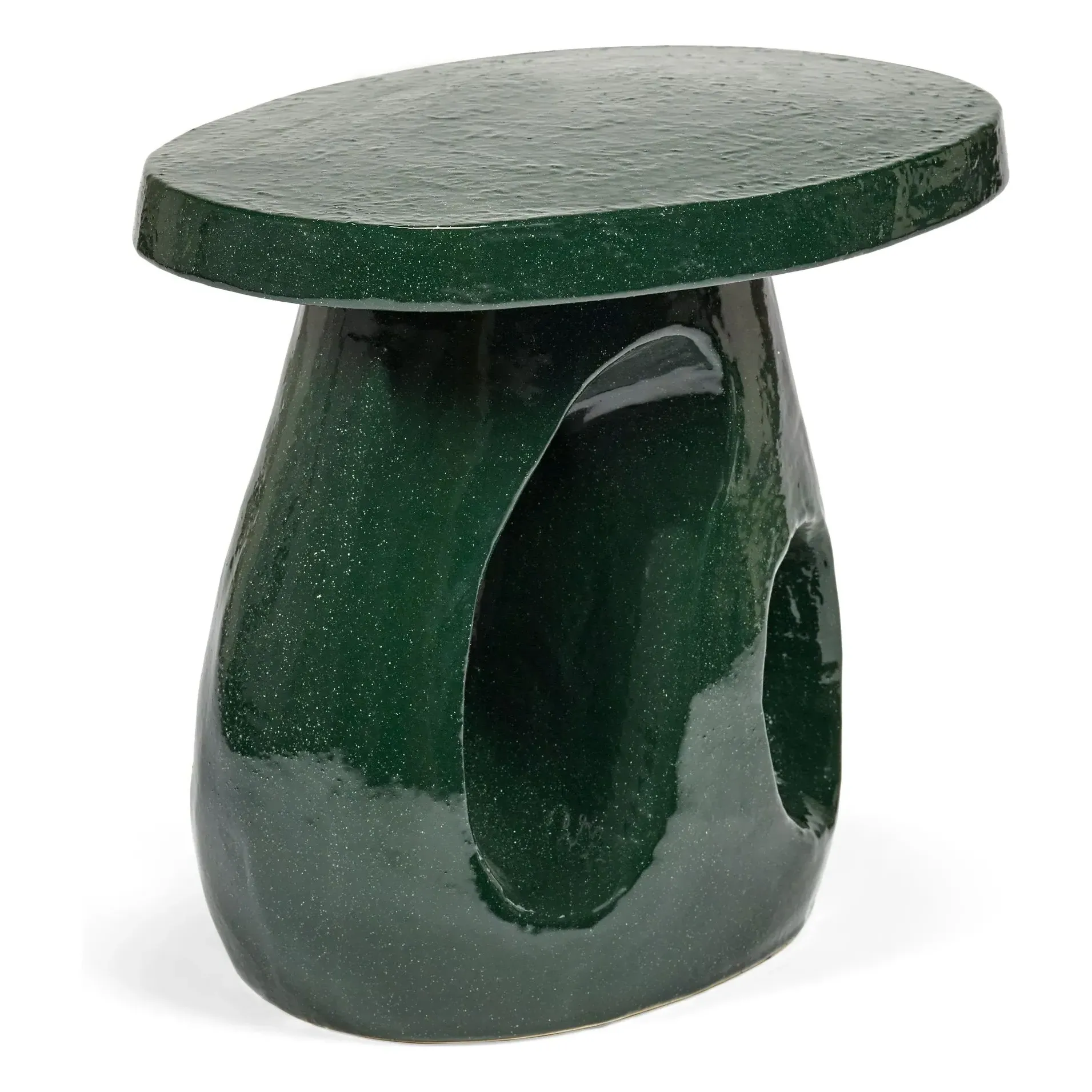 Amé 10 Side Table - Dark Green, Stoneware alternate view