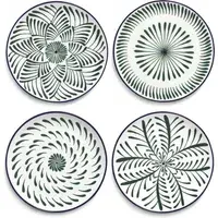 Baazar by Waww La Table Dessert Plates Set of 4 - Green, Stoneware alternate view
