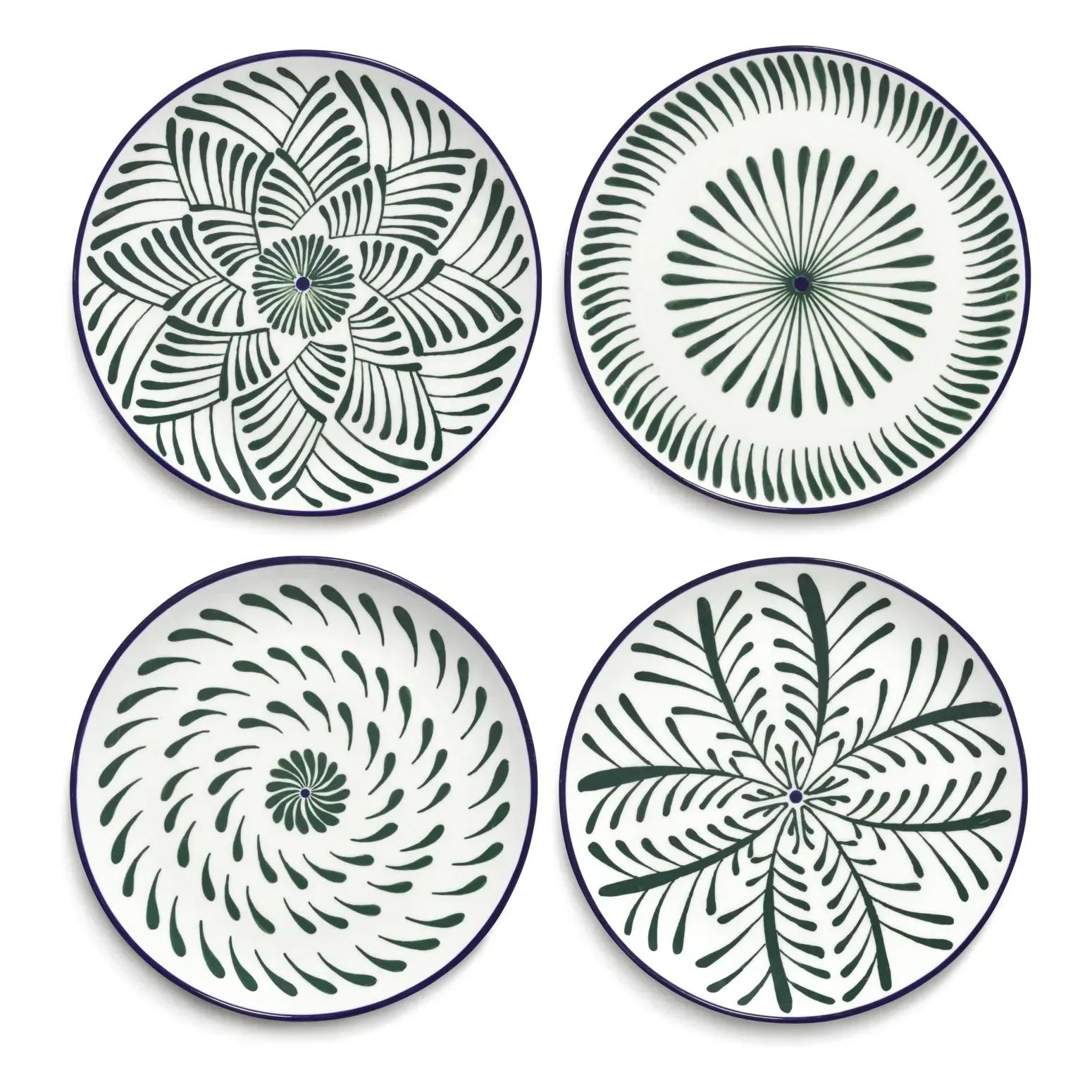 Baazar by Waww La Table Dessert Plates Set of 4 - Green, Stoneware product