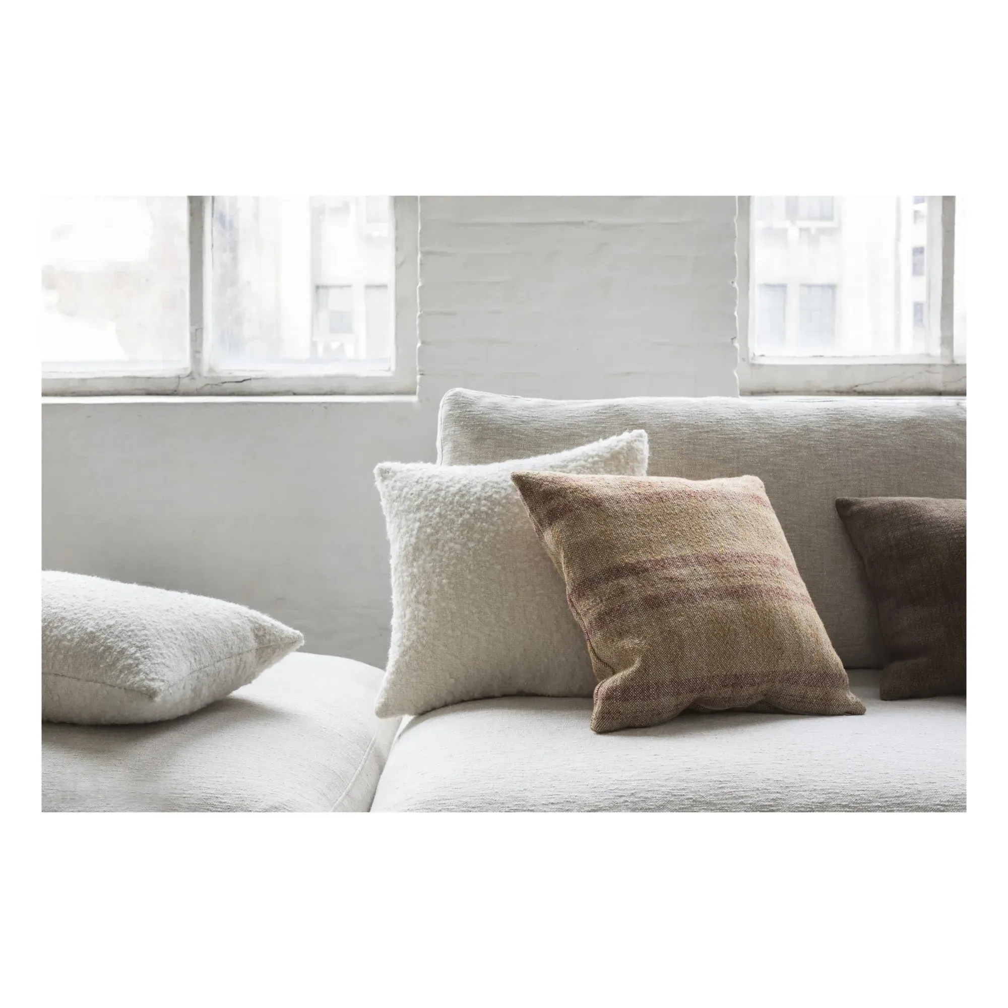 Bea Mombaers Striped Cushion - Ochre, Linen alternate view
