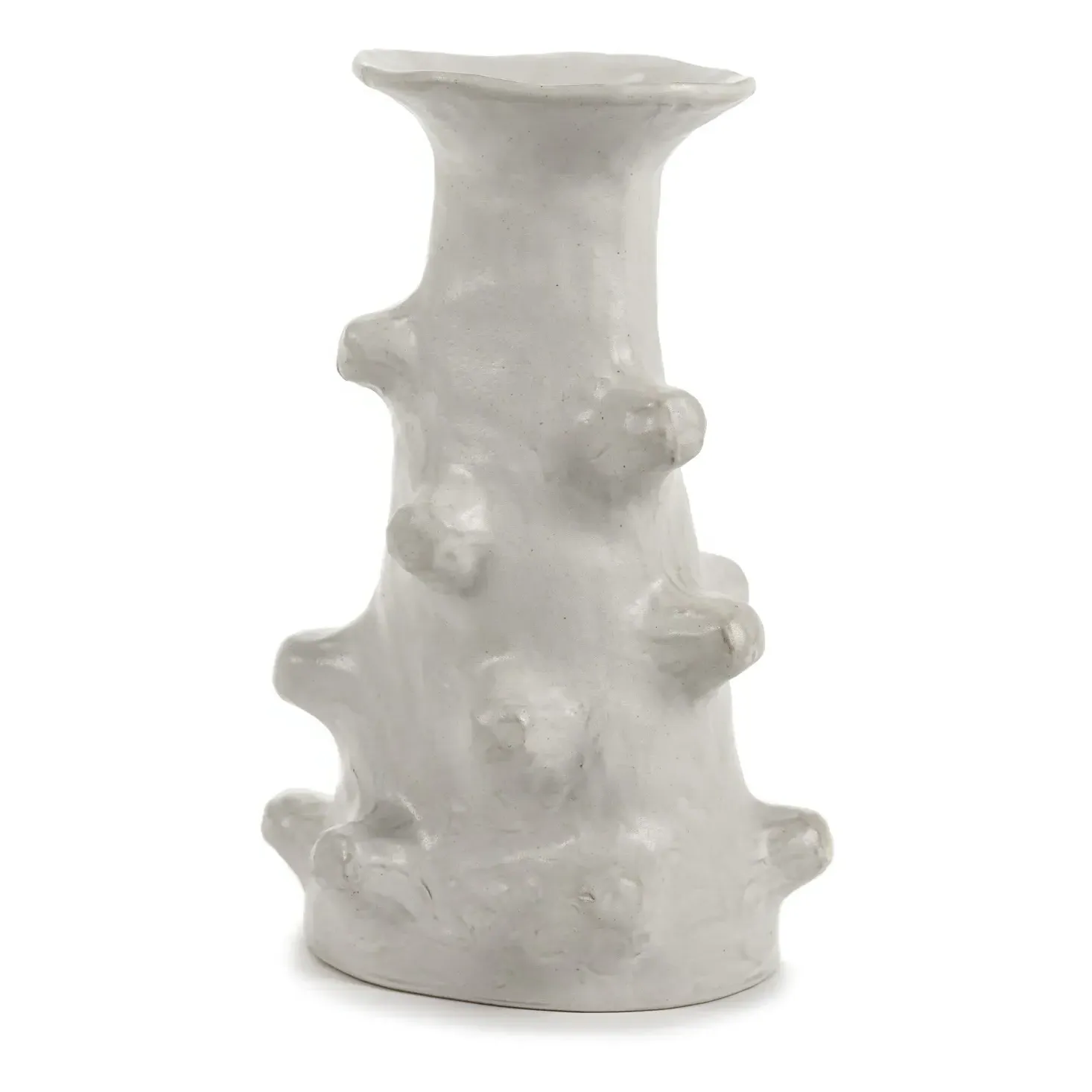 Billy Ceramic Vase - White, Sandstone alternate view