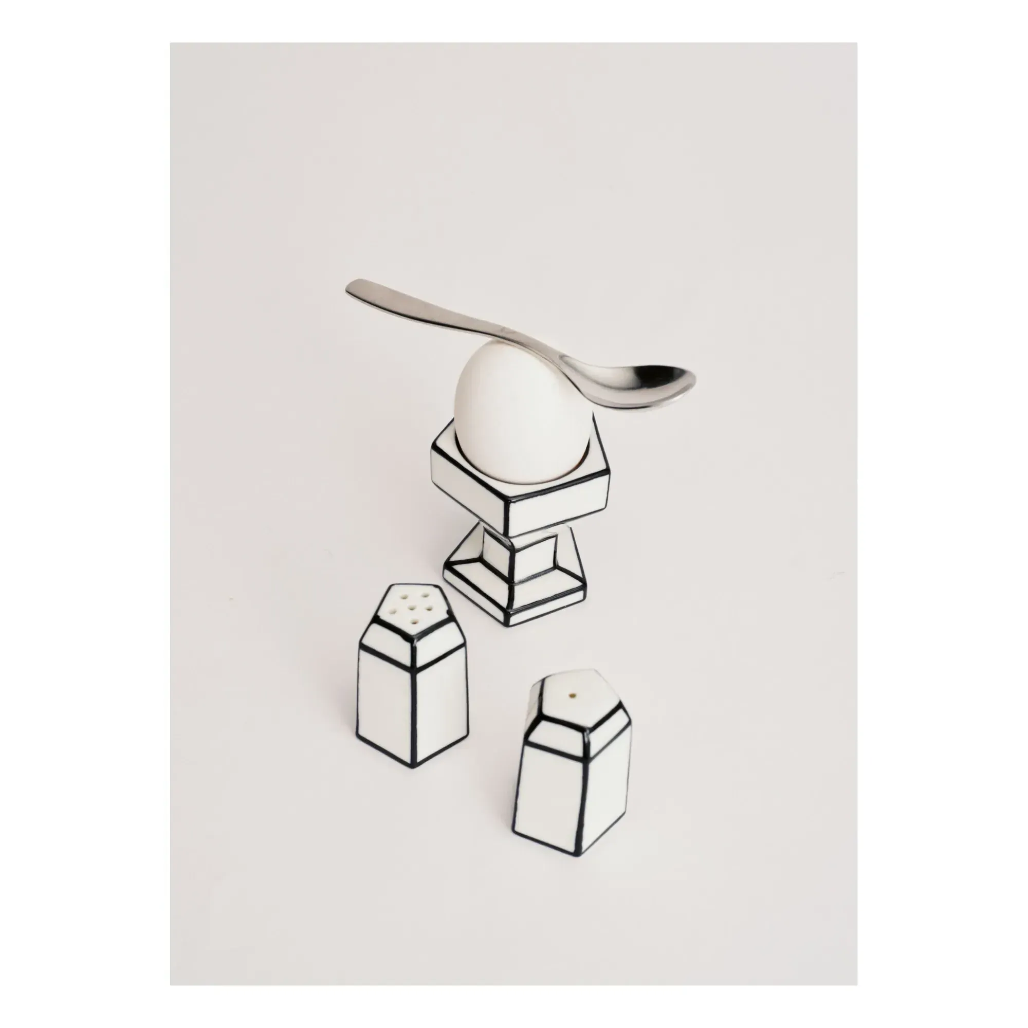Carte Blanche Salt and Pepper Shakers - White, Porcelain alternate view