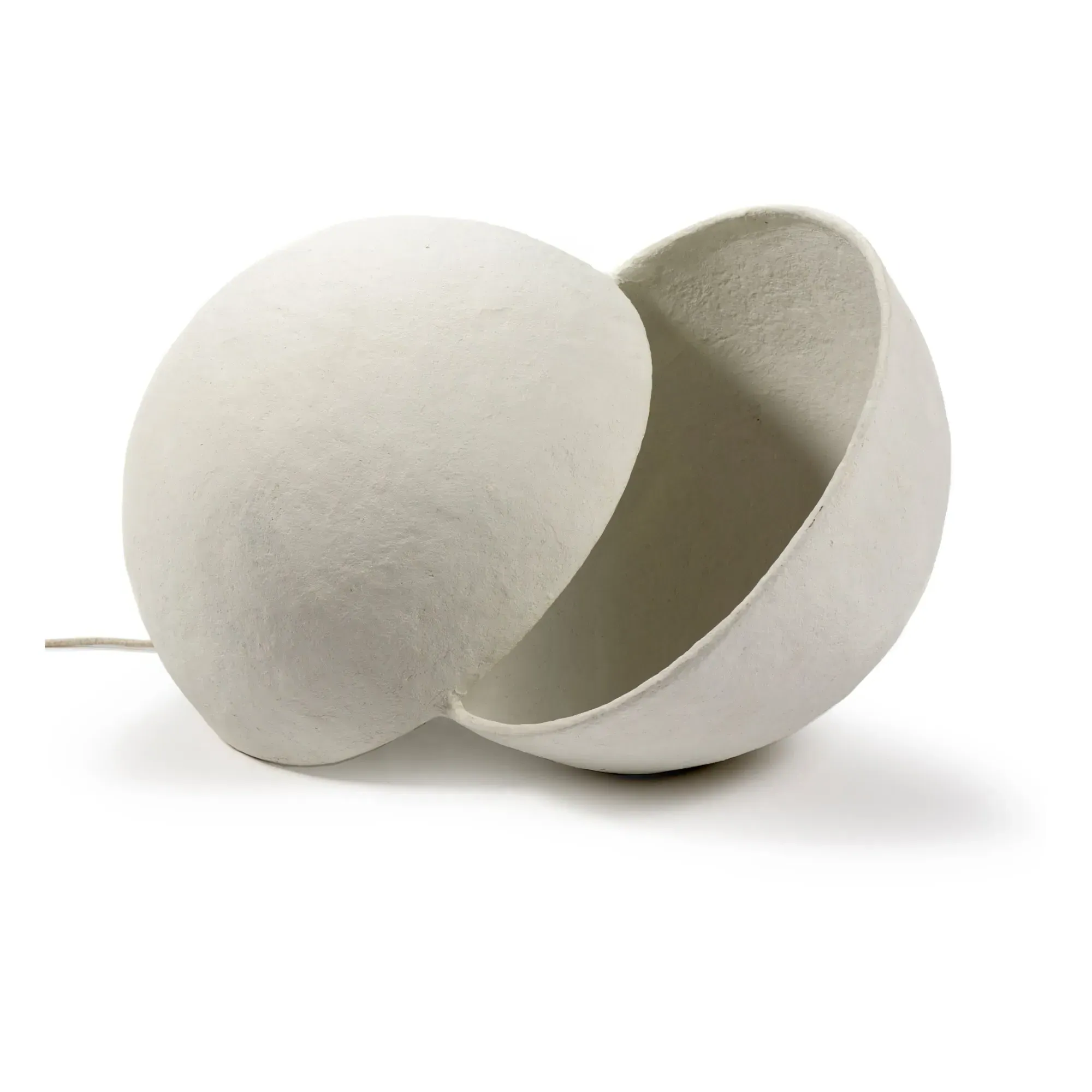 Earth Round Papier Mâché Lamp - White product