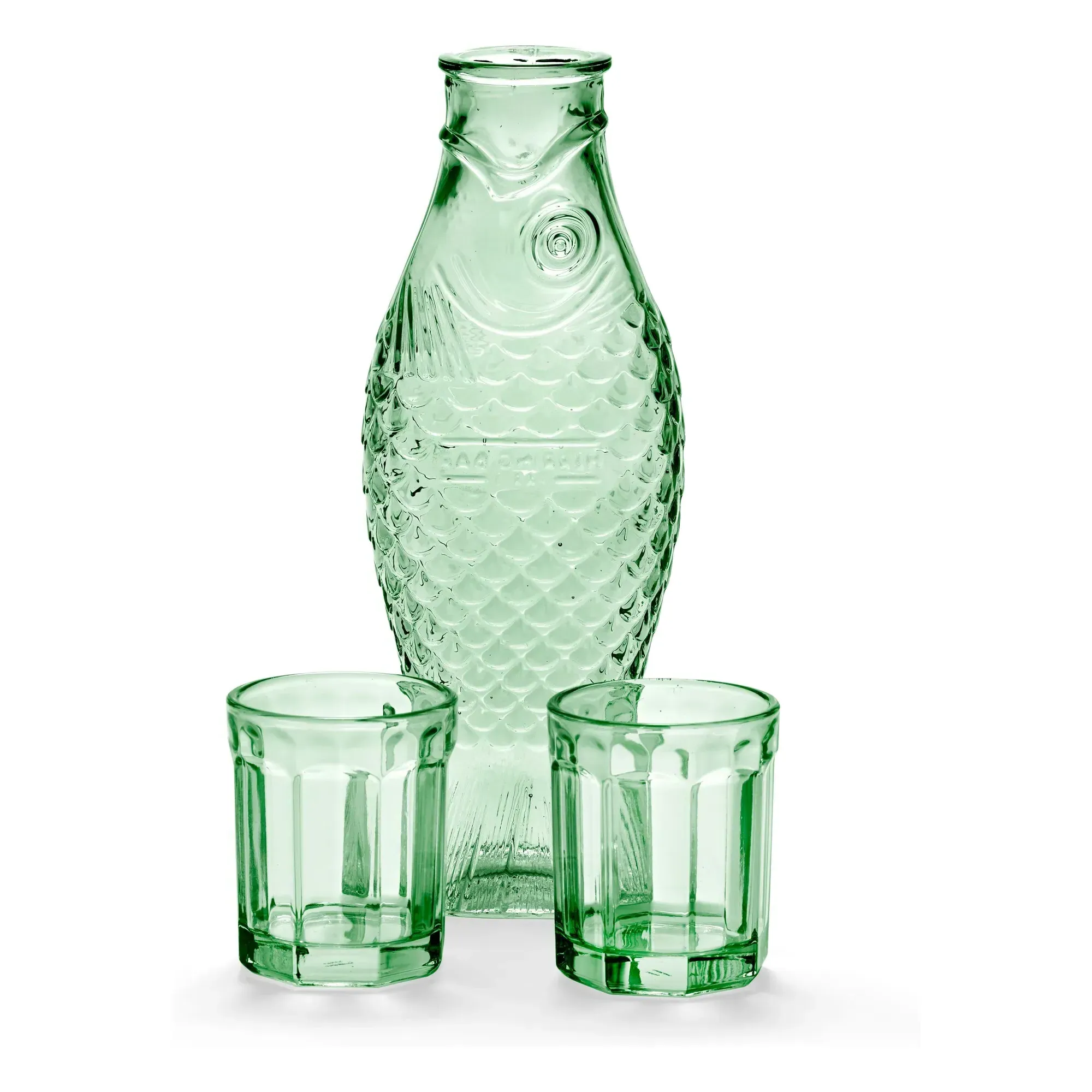 Fish & Fish Decanter and Glass Set - Green, Glass product