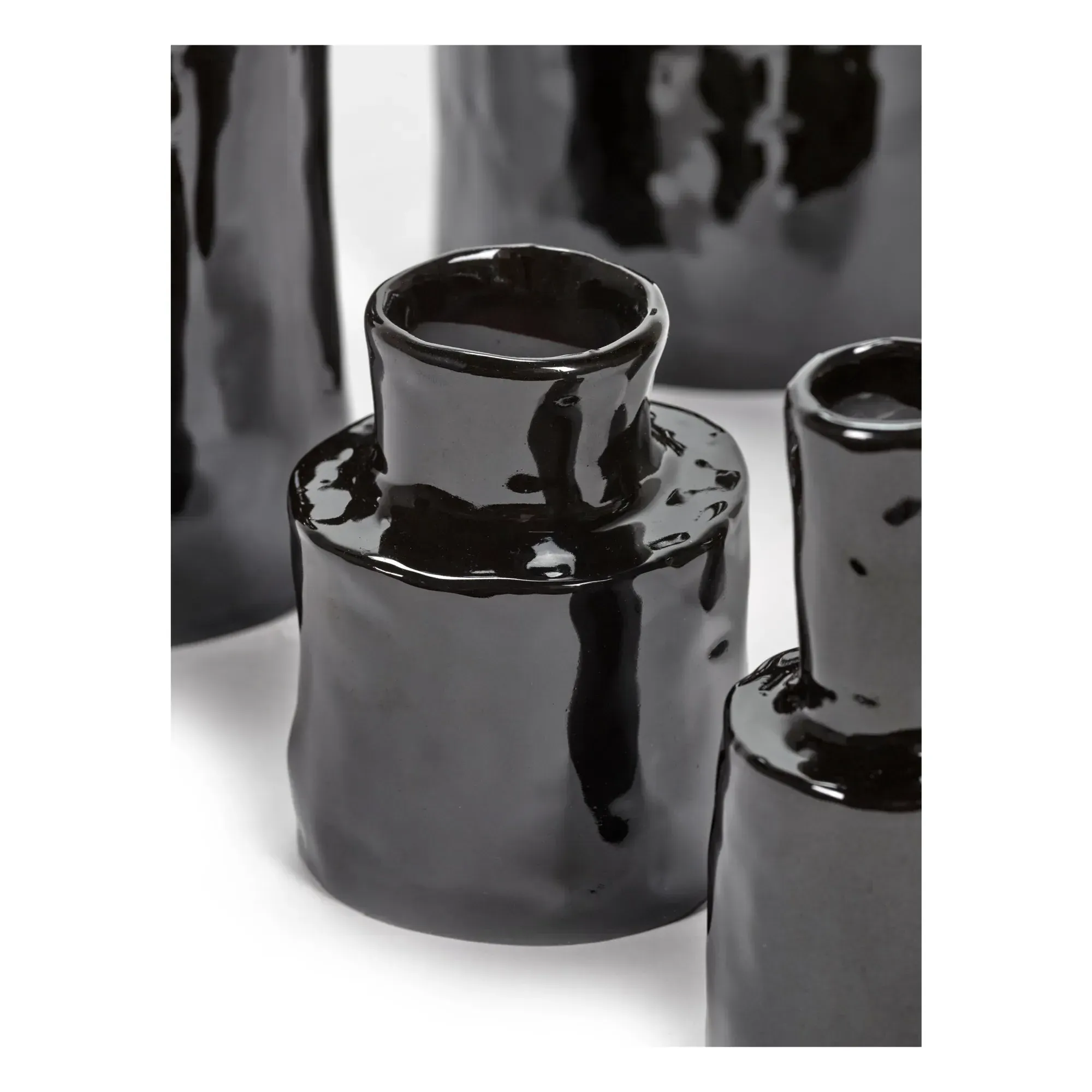 Héléna Ceramic Vase - Black, Sandstone alternate view