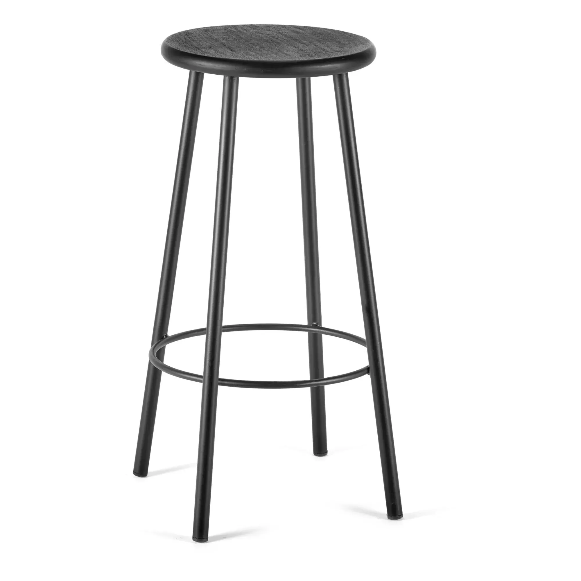 Marie Michielssen Stool with Metal Base - Black, Wood product