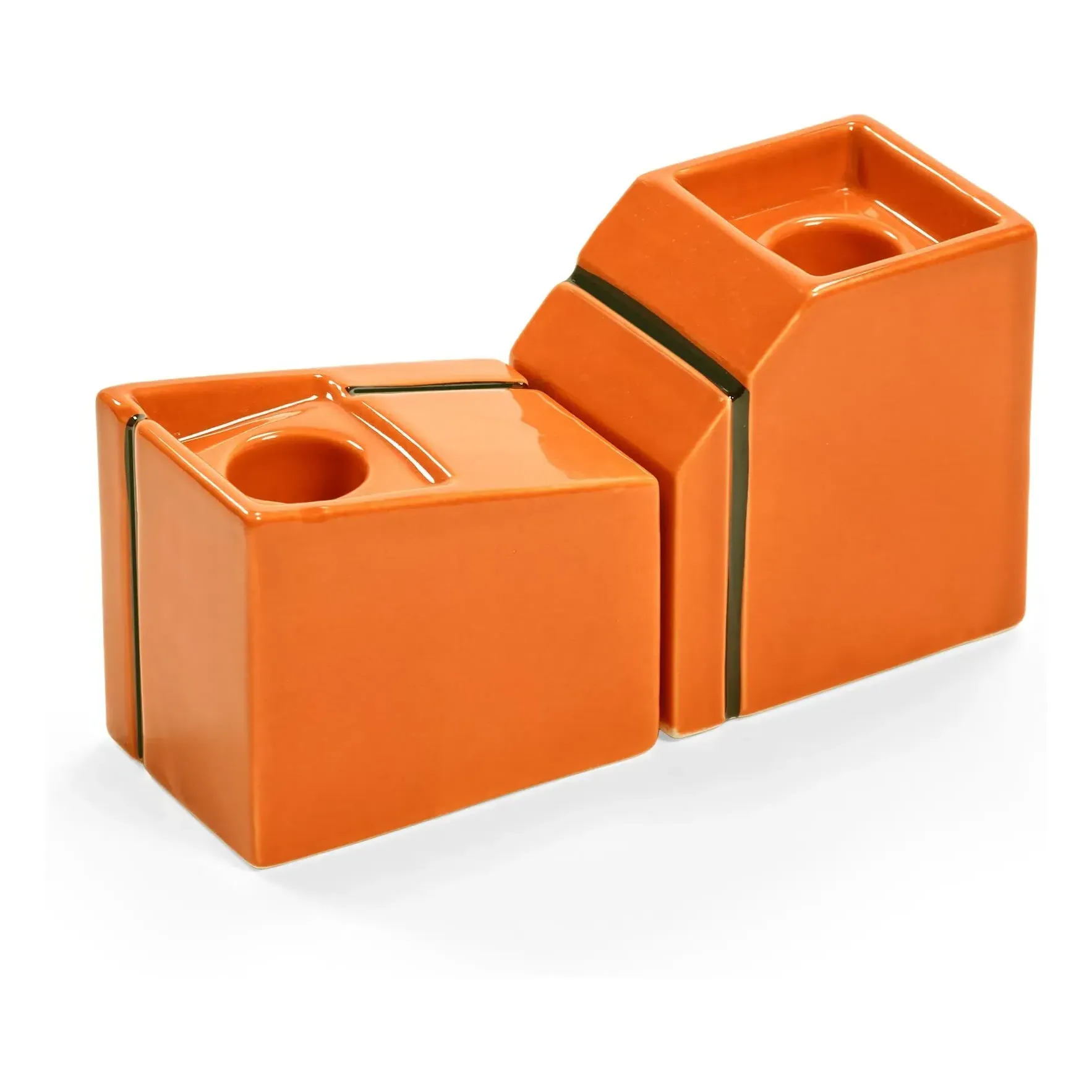 Plan C Silos Candlestick - Orange, Porcelain alternate view