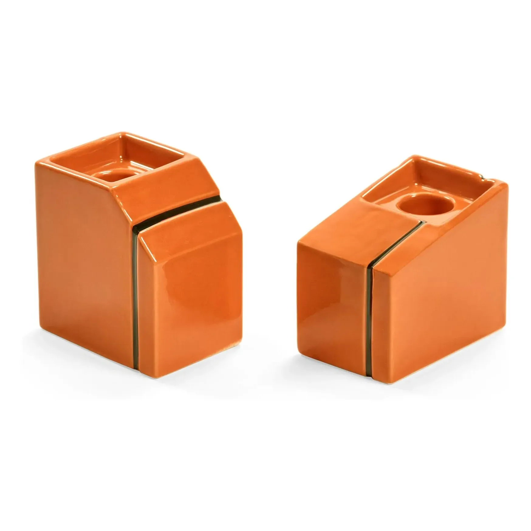 Plan C Silos Candlestick - Orange, Porcelain product