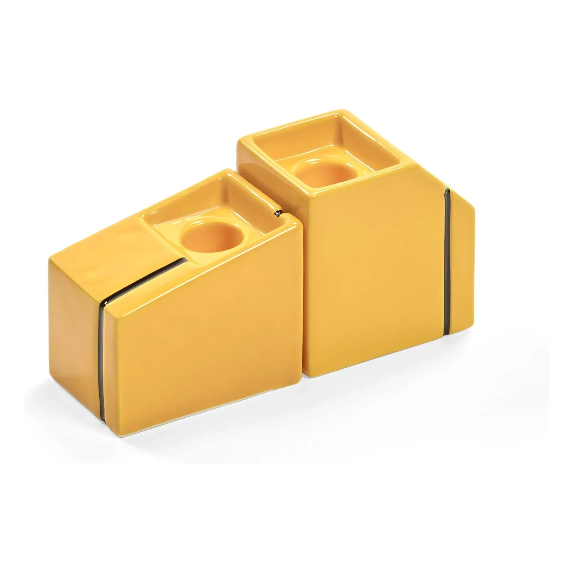 Plan C Silos Candlestick - Yellow, Porcelain alternate view