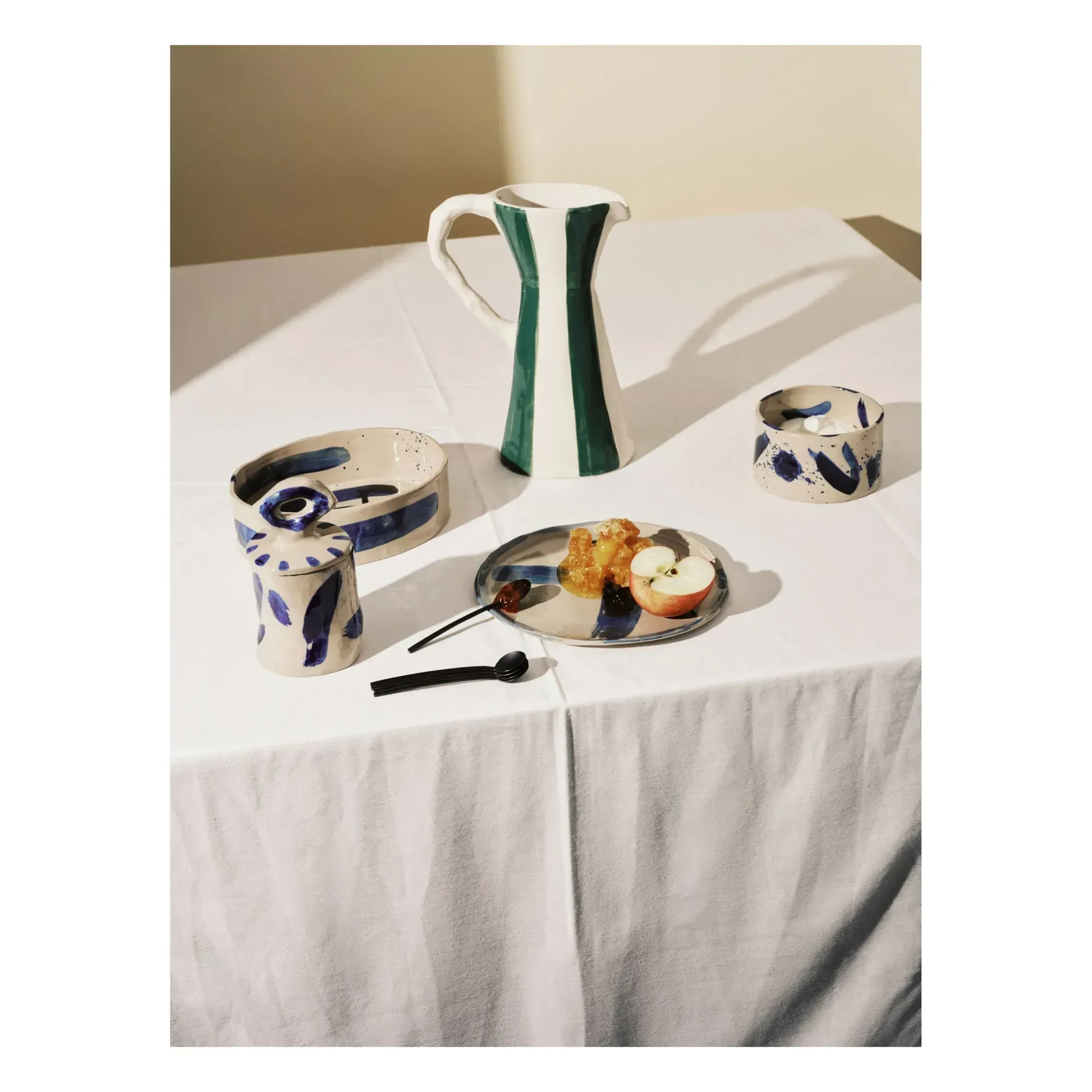 Sophia by Marie Michielssen Oval Salad Bowl - Blue, Stoneware alternate view