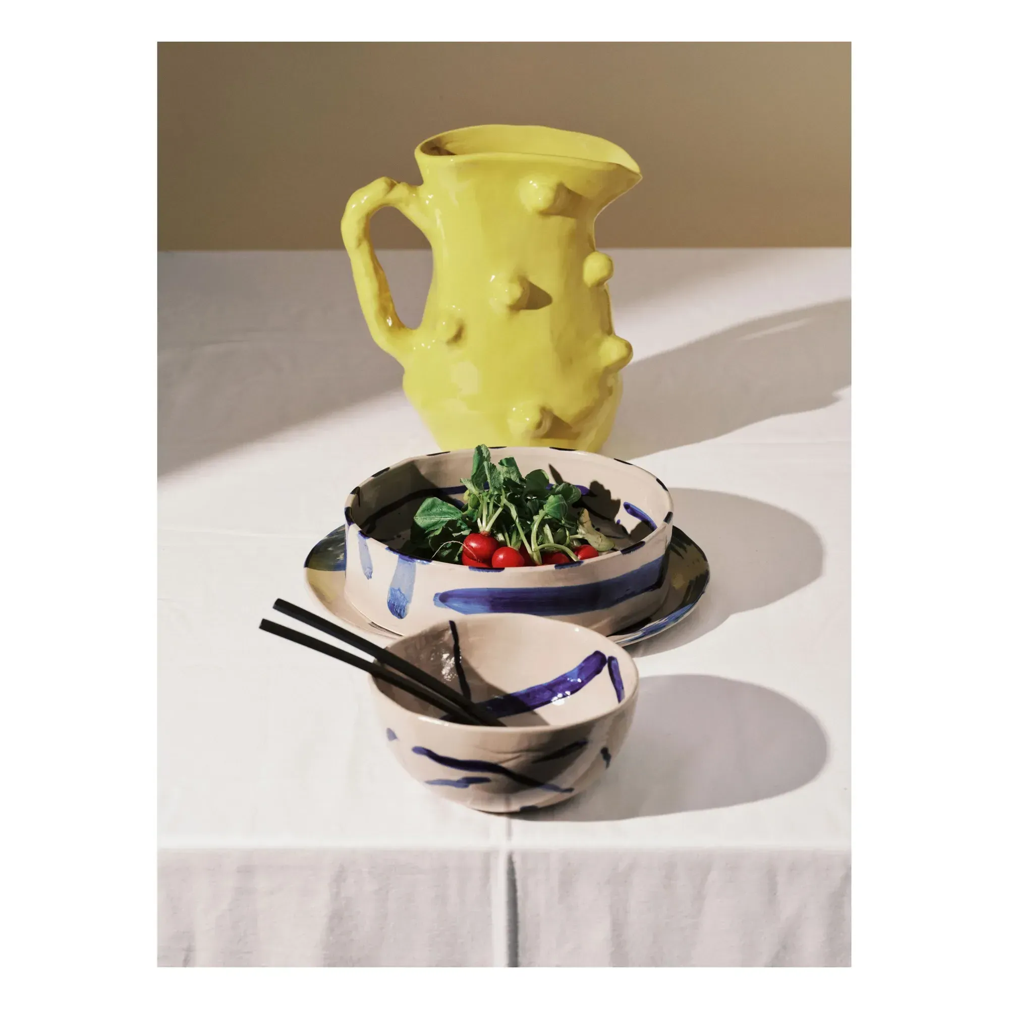 Sophia by Marie Michielssen Round Salad Bowl - Blue, Stoneware alternate view