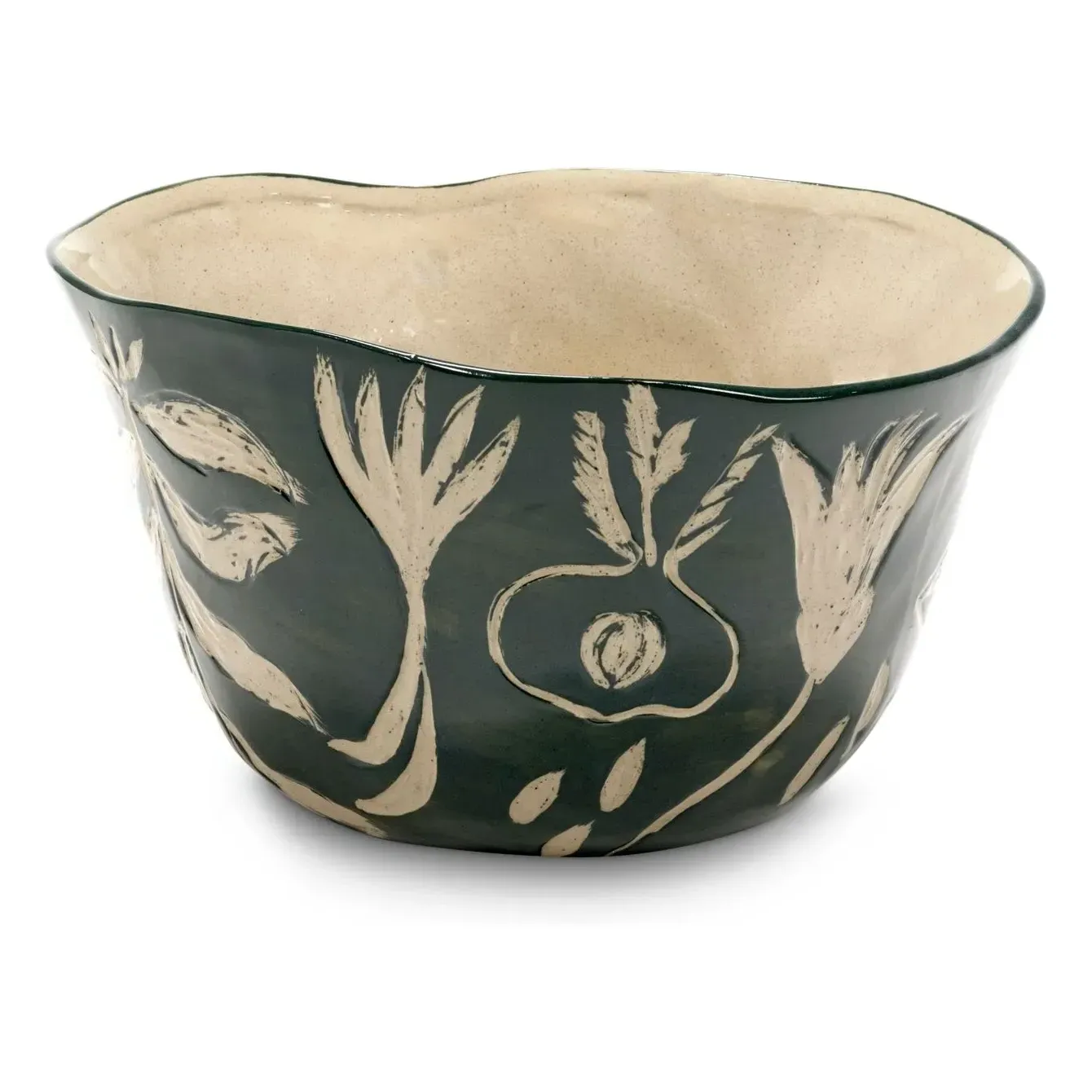 Terres de Rêves Salad Bowl - Dark Green, Stoneware alternate view