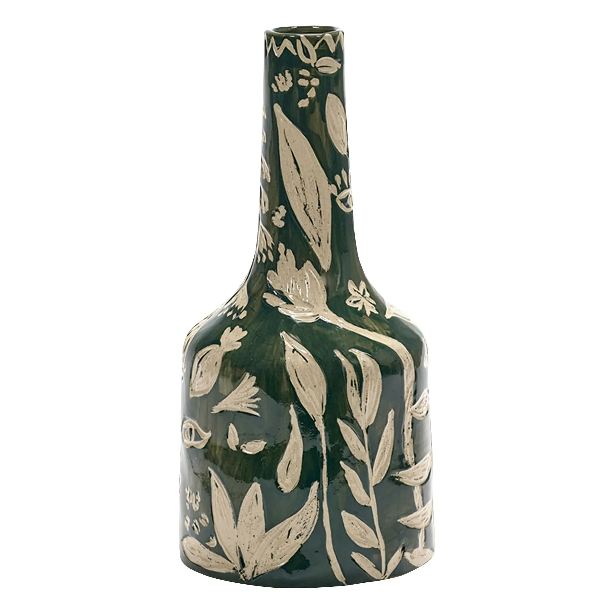 Terres de Rêves Stoneware Flower Vase - Dark Green product