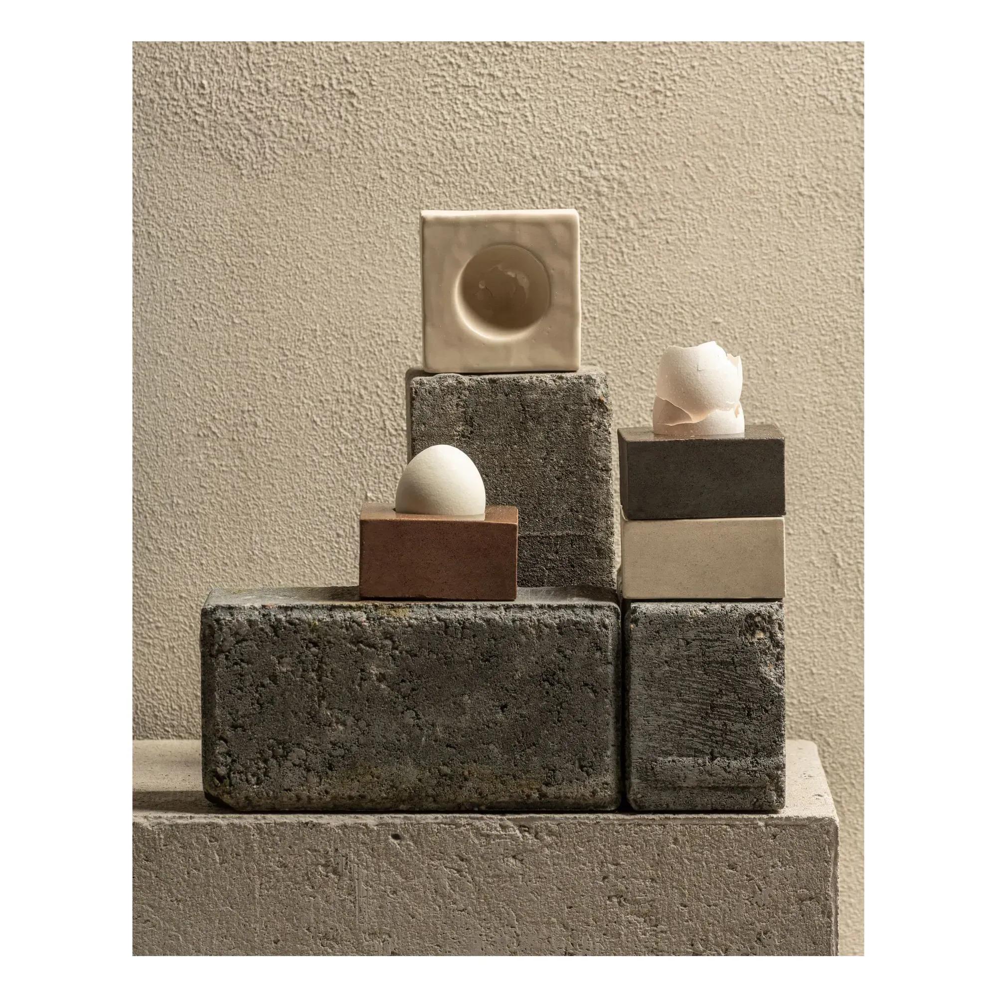 Uovo Egg Cup - Black, Sandstone alternate view