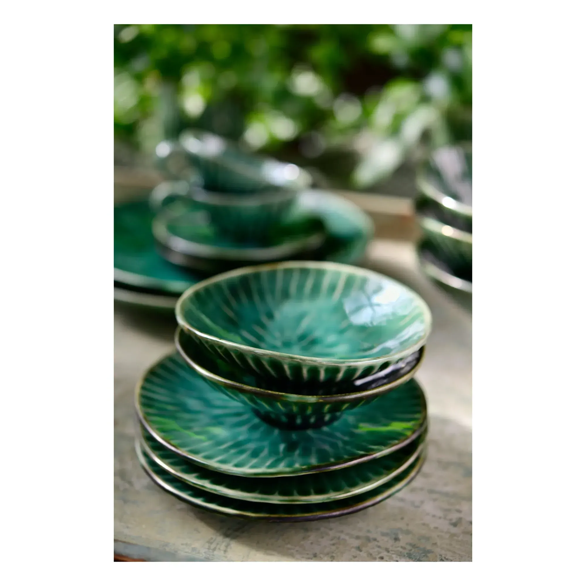 Verde Lanza by Pascale Naessens Plates Set of 2 - Green, Stoneware alternate view