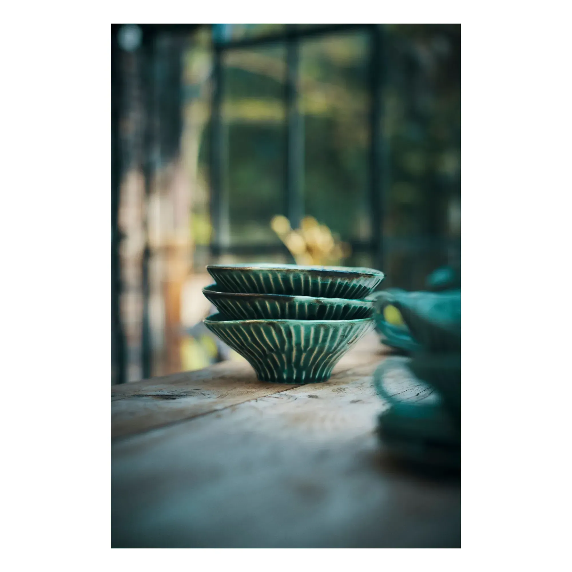 Verde Lanza by Pascale Naessens Set of 2 Bowls - Green, Stoneware alternate view