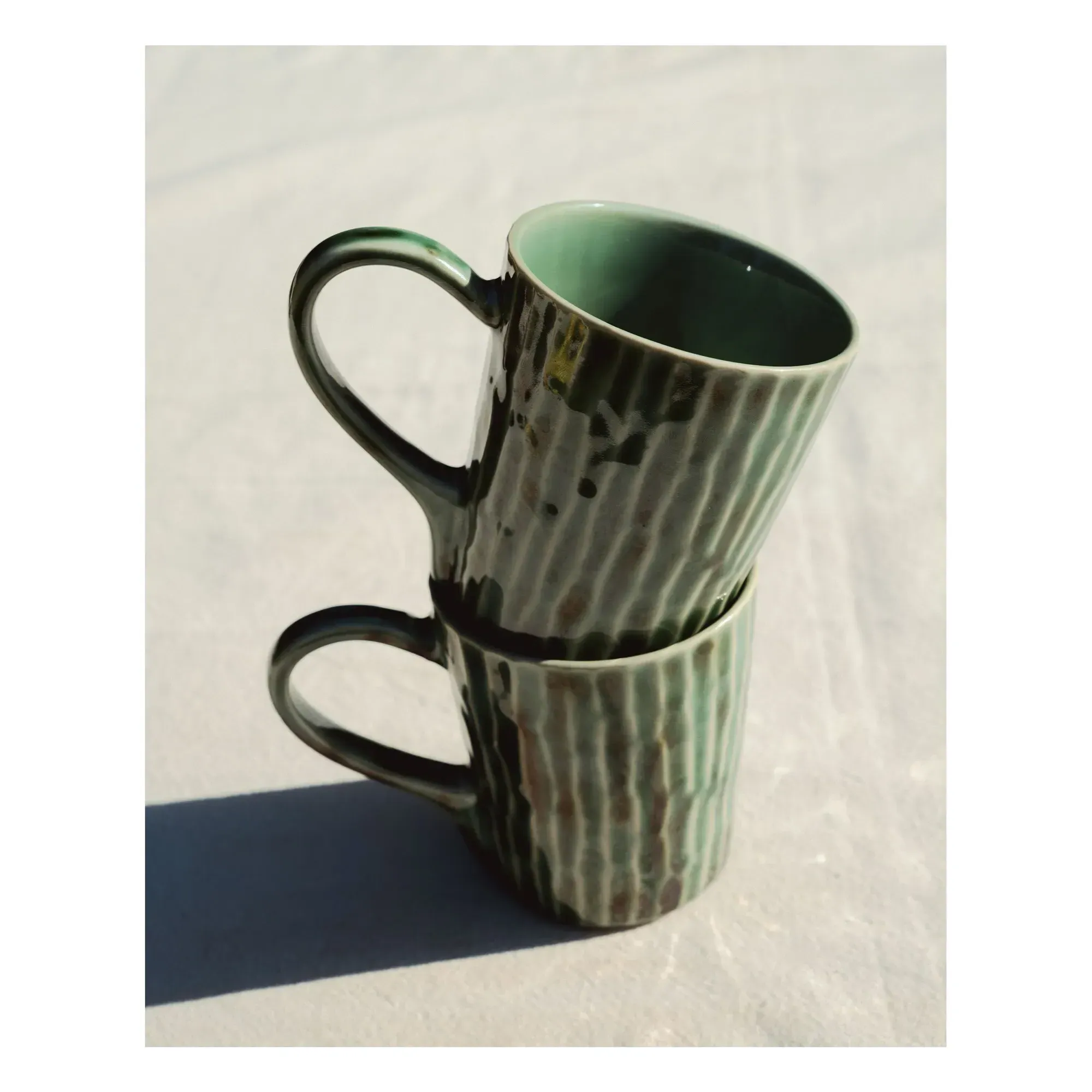 Verde Lanza Pascale Naessens Teacups Set of 2 - Green, Stoneware alternate view