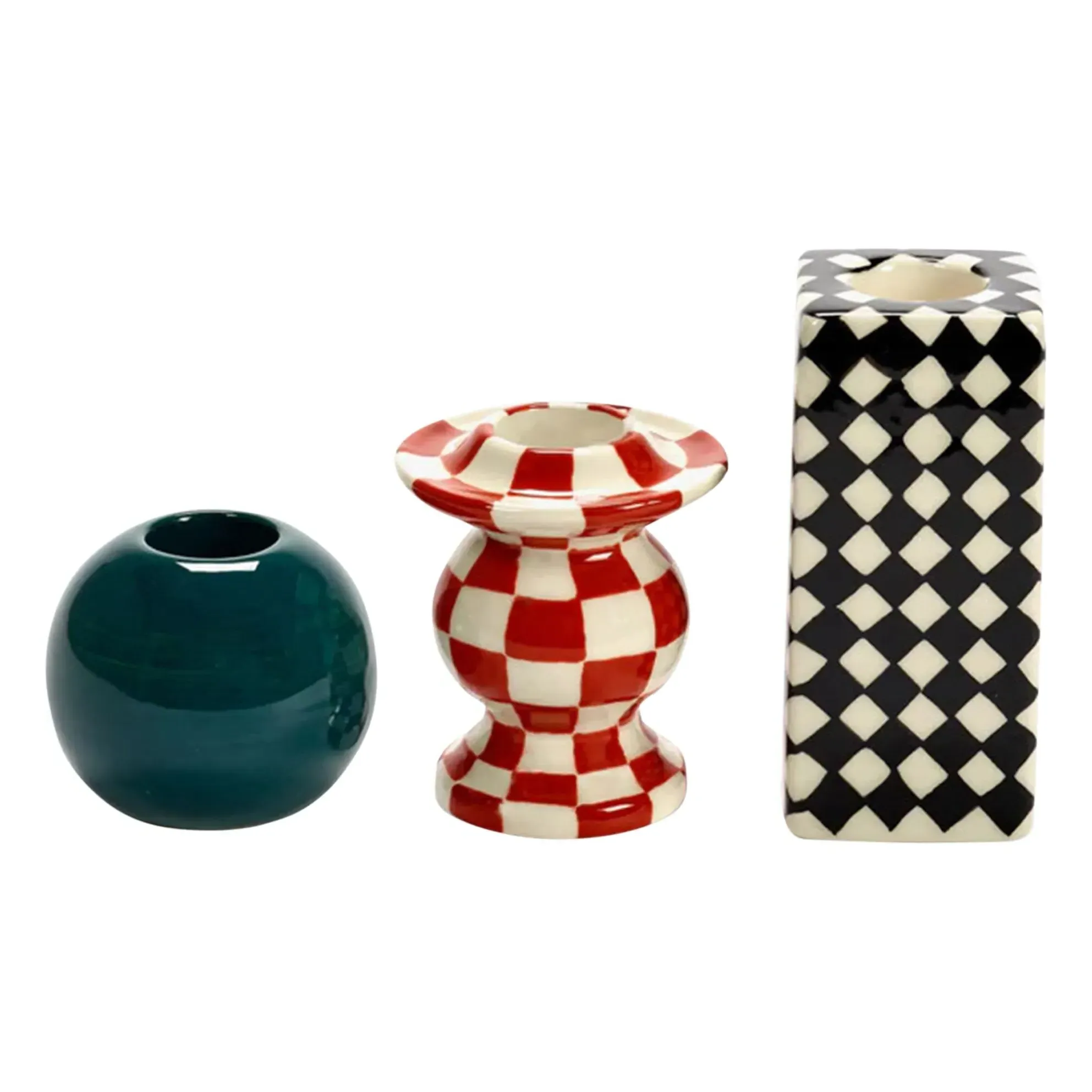 Wouters & Hendrix Les Objets Candleholders Set of 3 - Multicoloured, Stoneware product