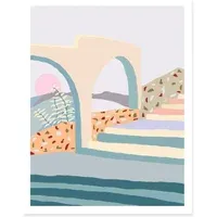 Charlie Bennell Terrazzo Stairs Art Poster - Multicoloured alternate view