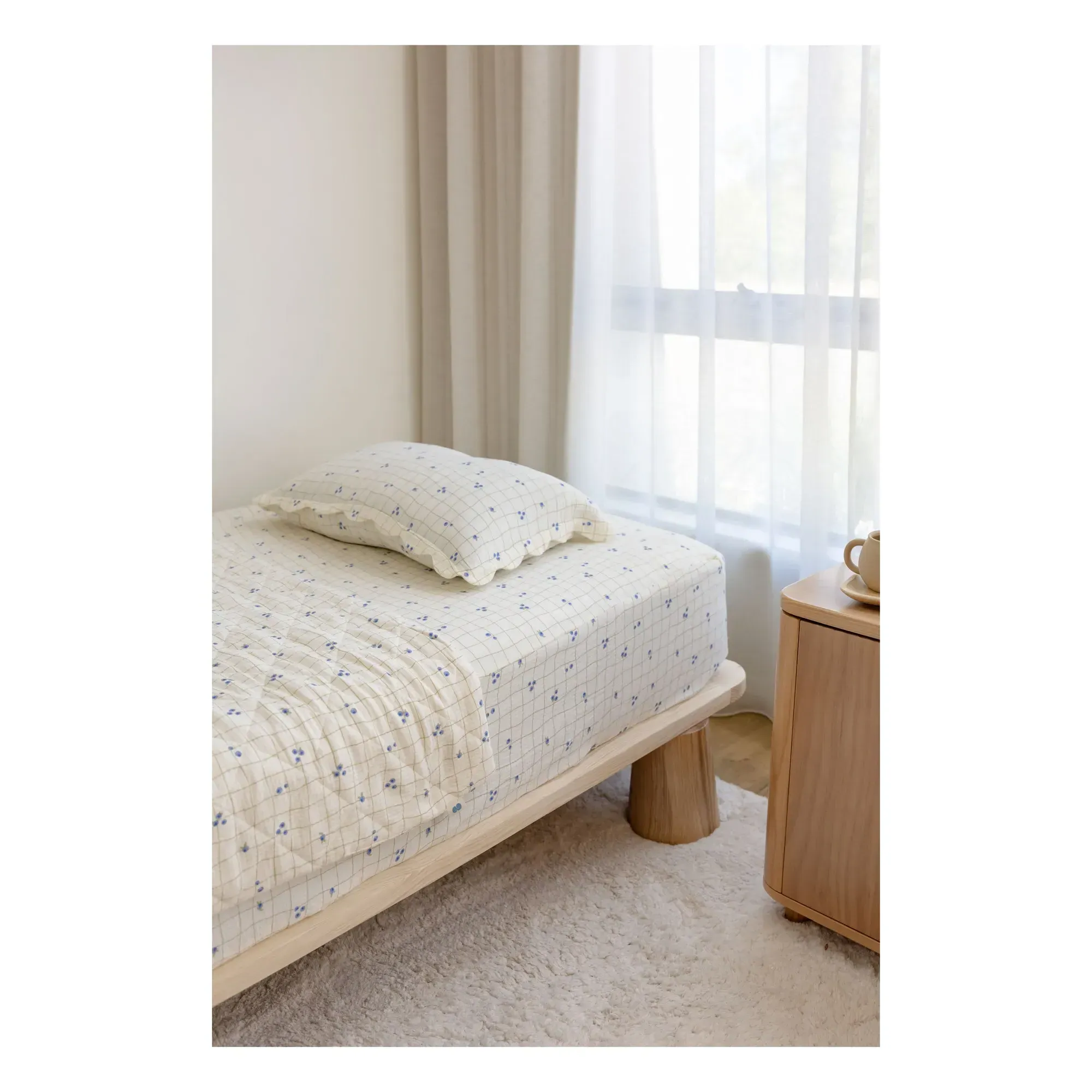 Blueberries Single Fitted Sheet - Organic Cotton product