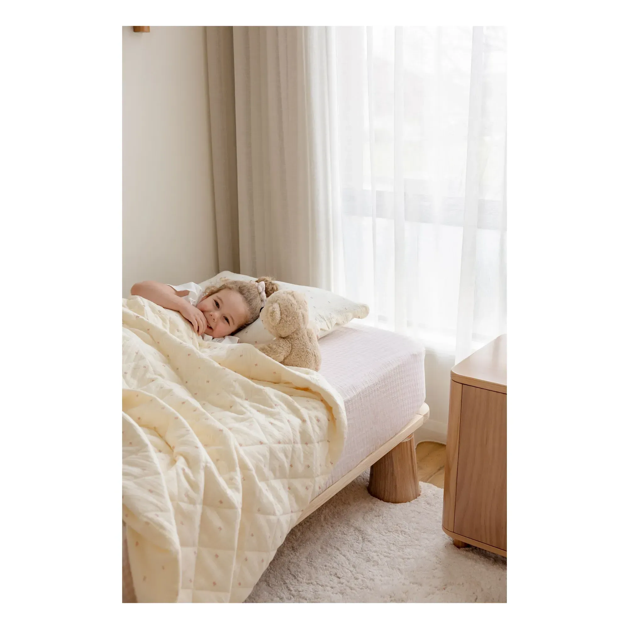 Organic Cotton Fitted Sheet - Pale Pink product