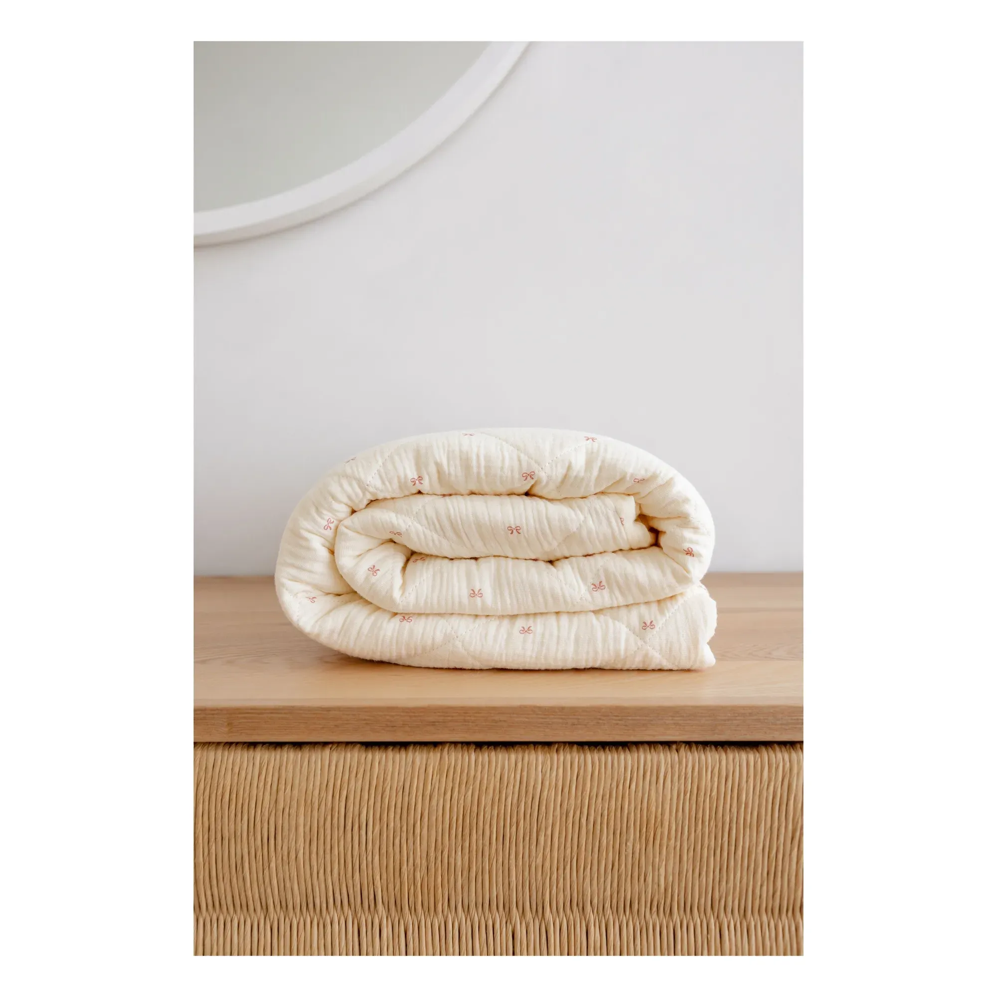 Ribbon Quilted Blanket - Ecru, Organic Cotton alternate view