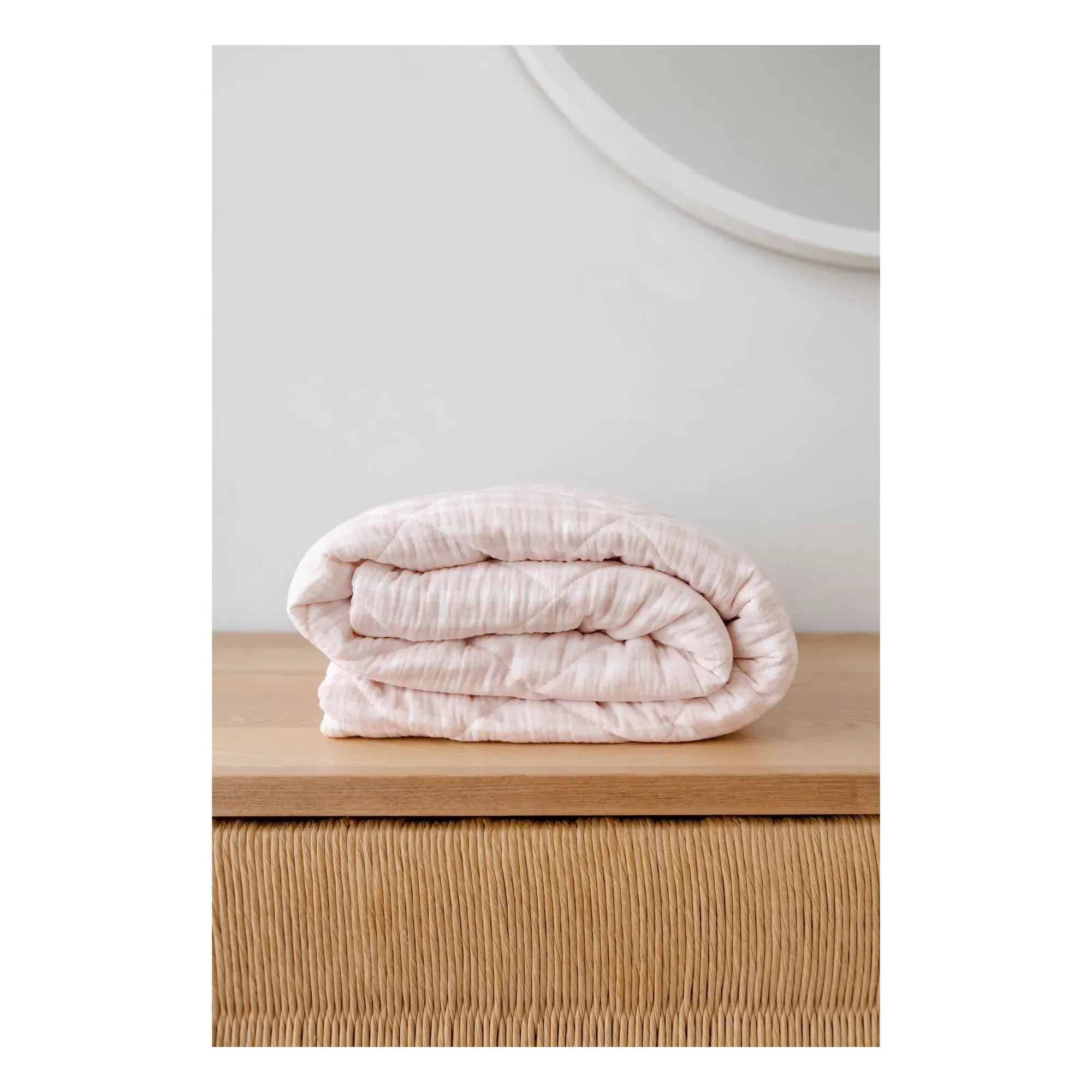 Rosewater Quilted Blanket - Pale Pink, Organic Cotton product