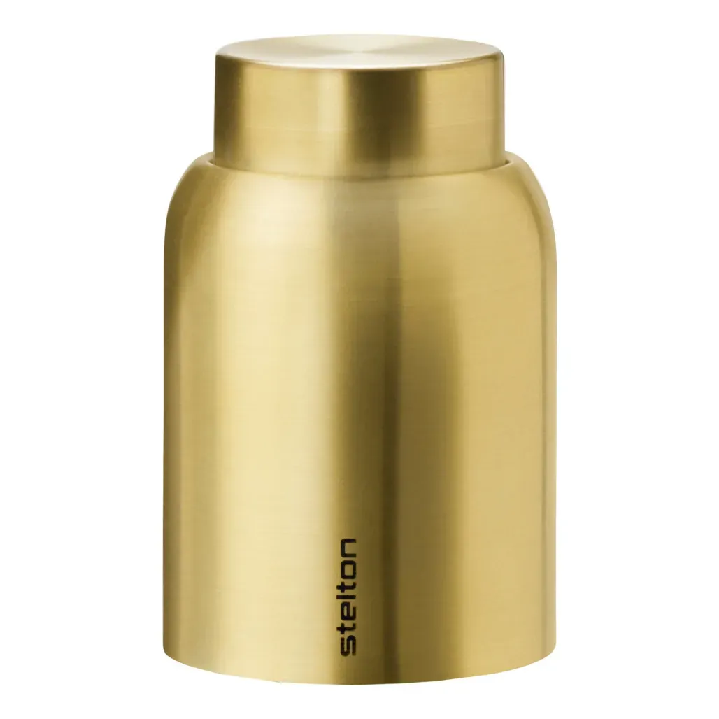 Brushed Bottle Stopper with Pump - Brass product