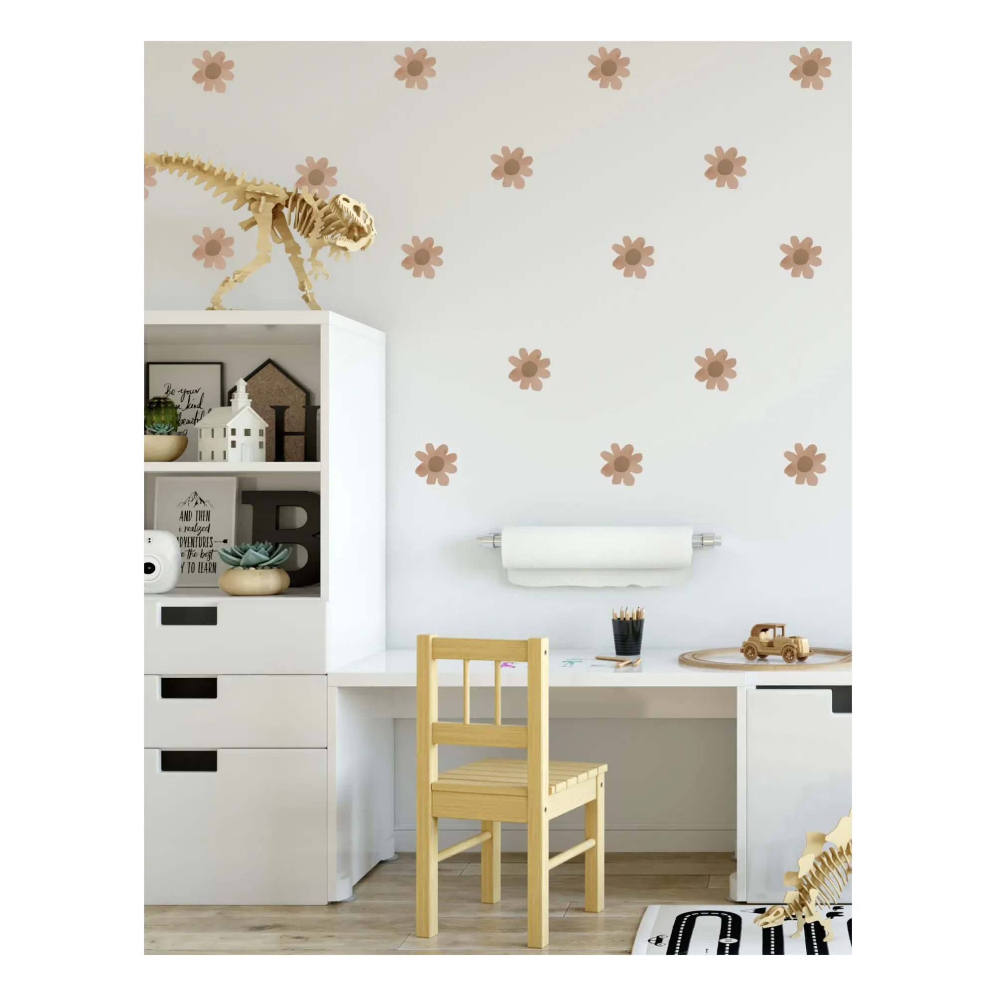 Floral Wall Stickers - Brown, Vinyl alternate view