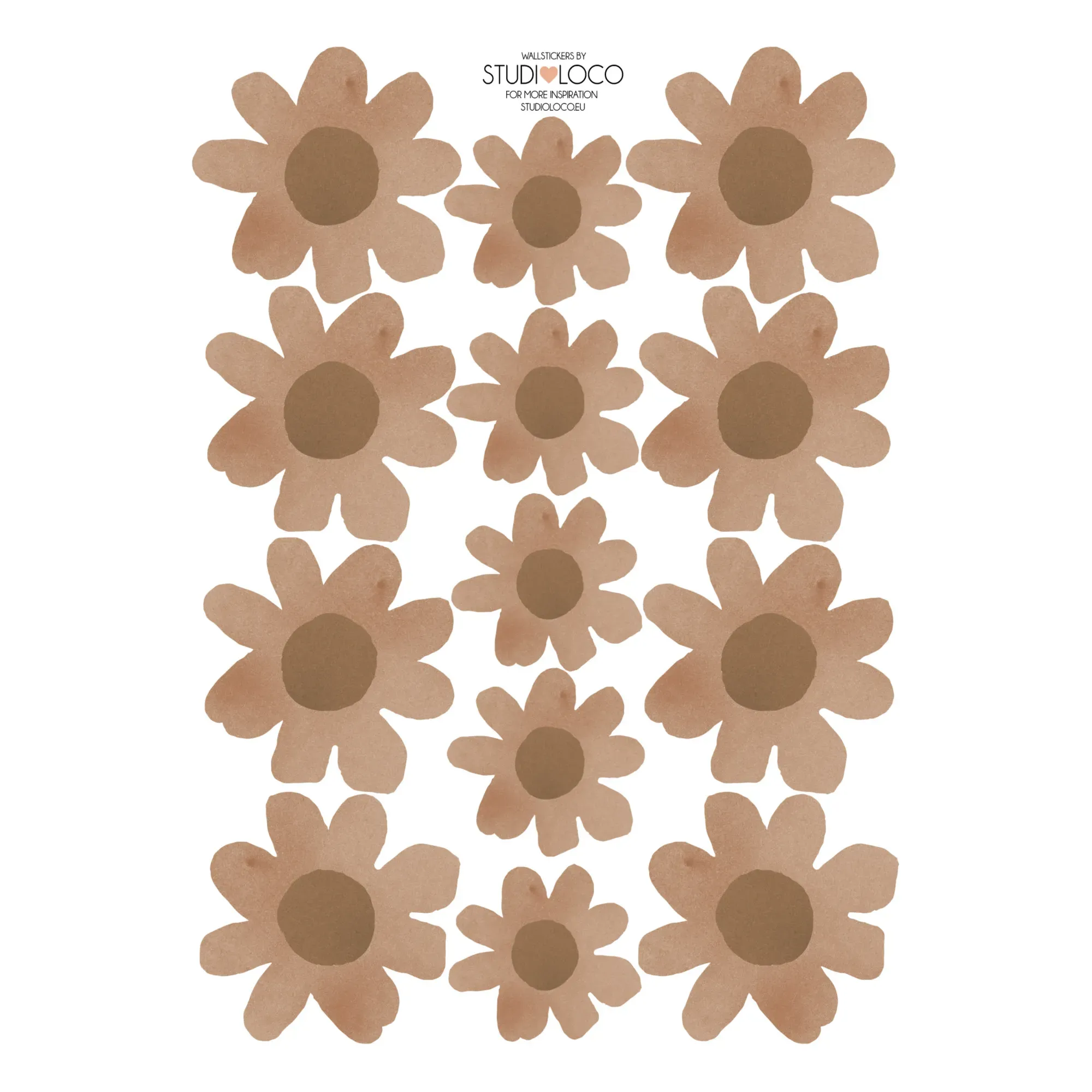 Floral Wall Stickers - Brown, Vinyl product