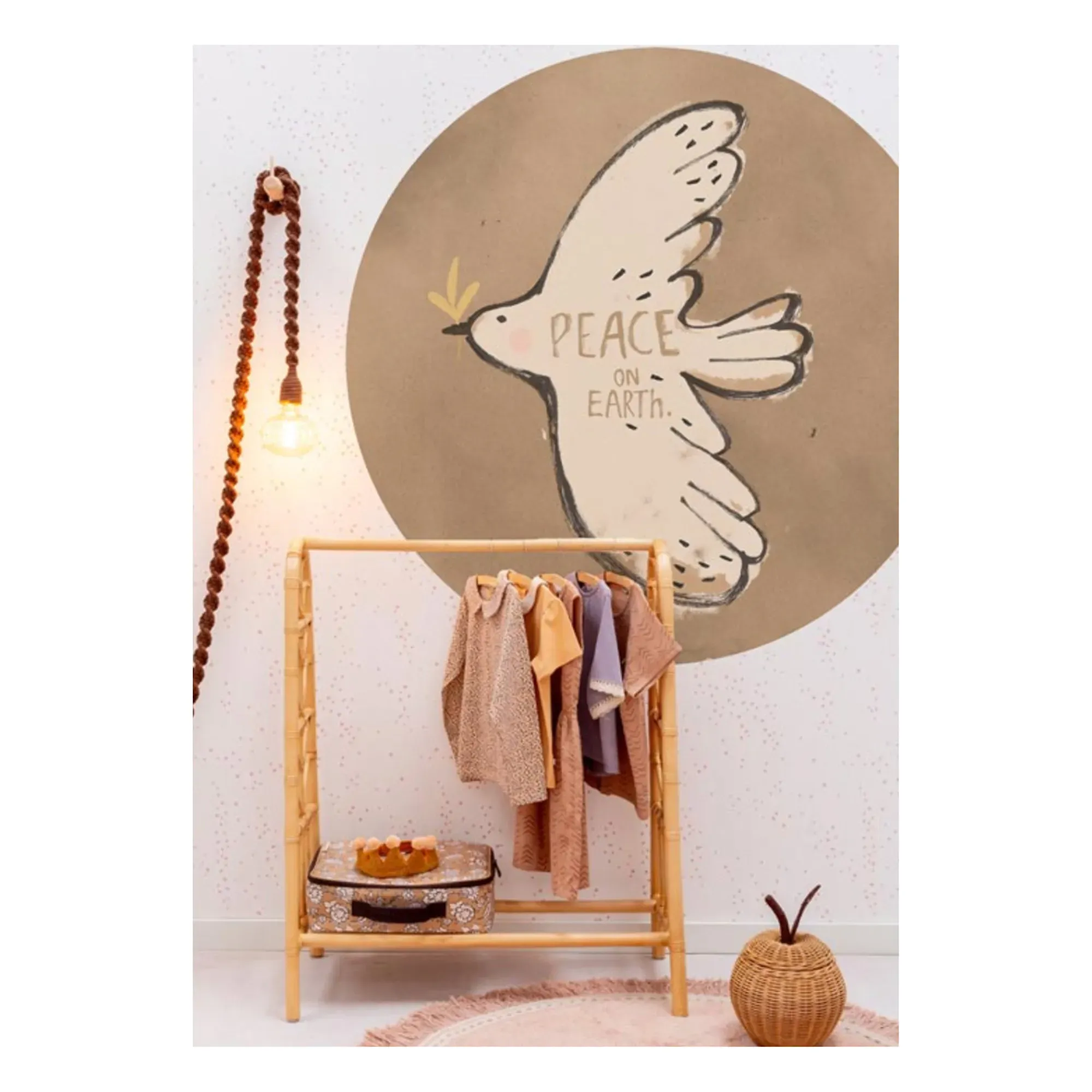 Peacebird Round Decorative Wall Sticker - Multicoloured alternate view