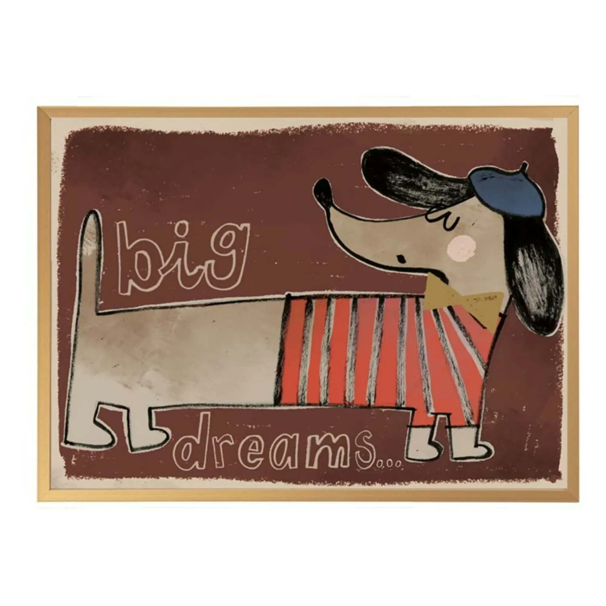 Studioloco 'Big Dreams' Dachshund Poster - Brown product
