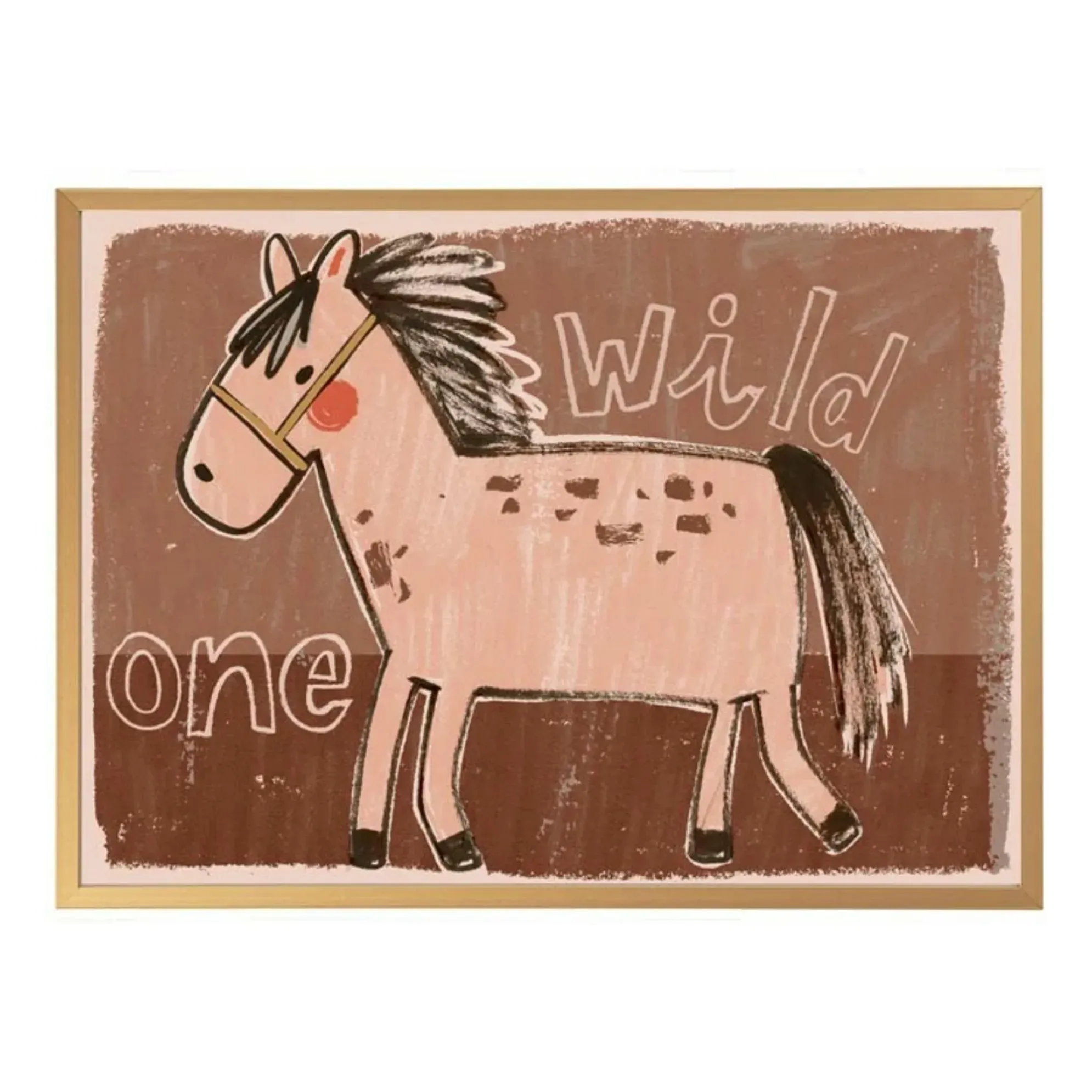 Studioloco Wild One Horse Large Art Poster - Dusty Pink product
