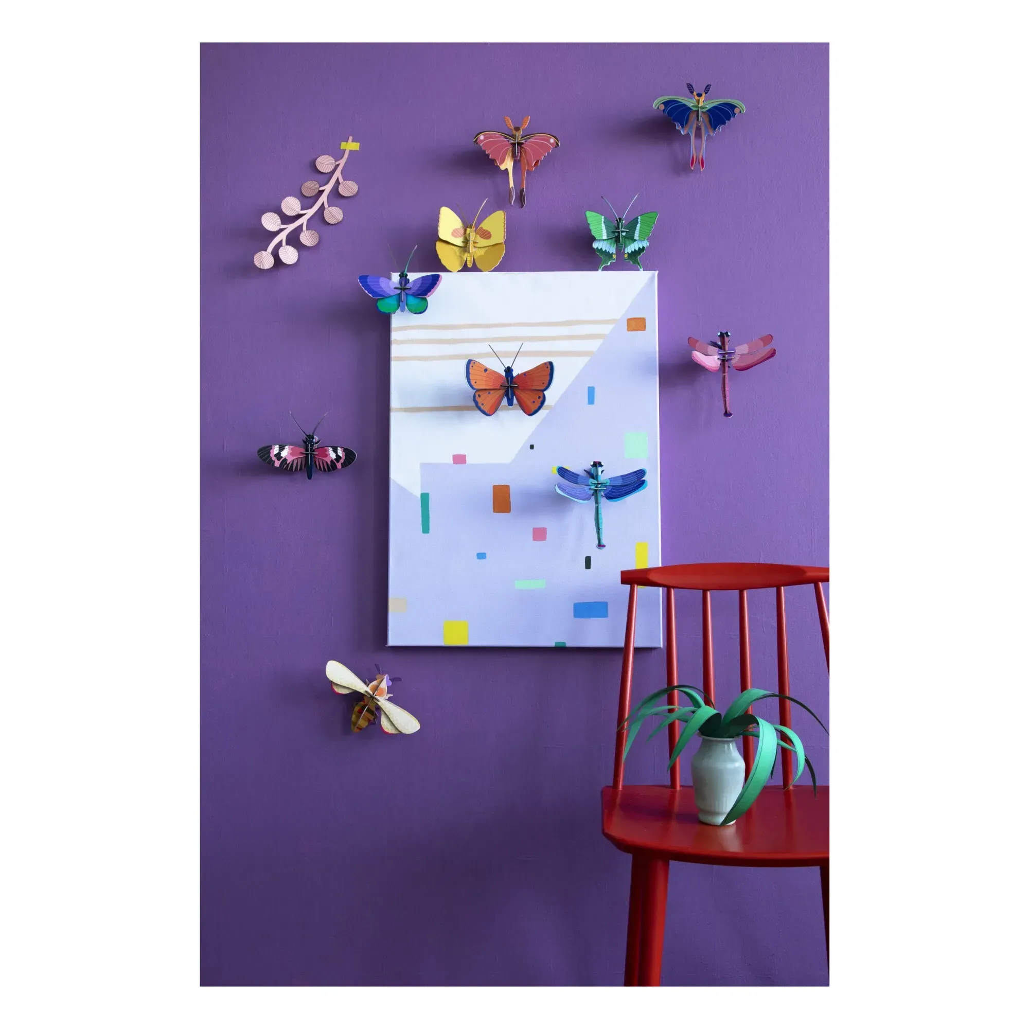 Butterfly Wall Decoration - Multicoloured, Recycled Cardboard alternate view