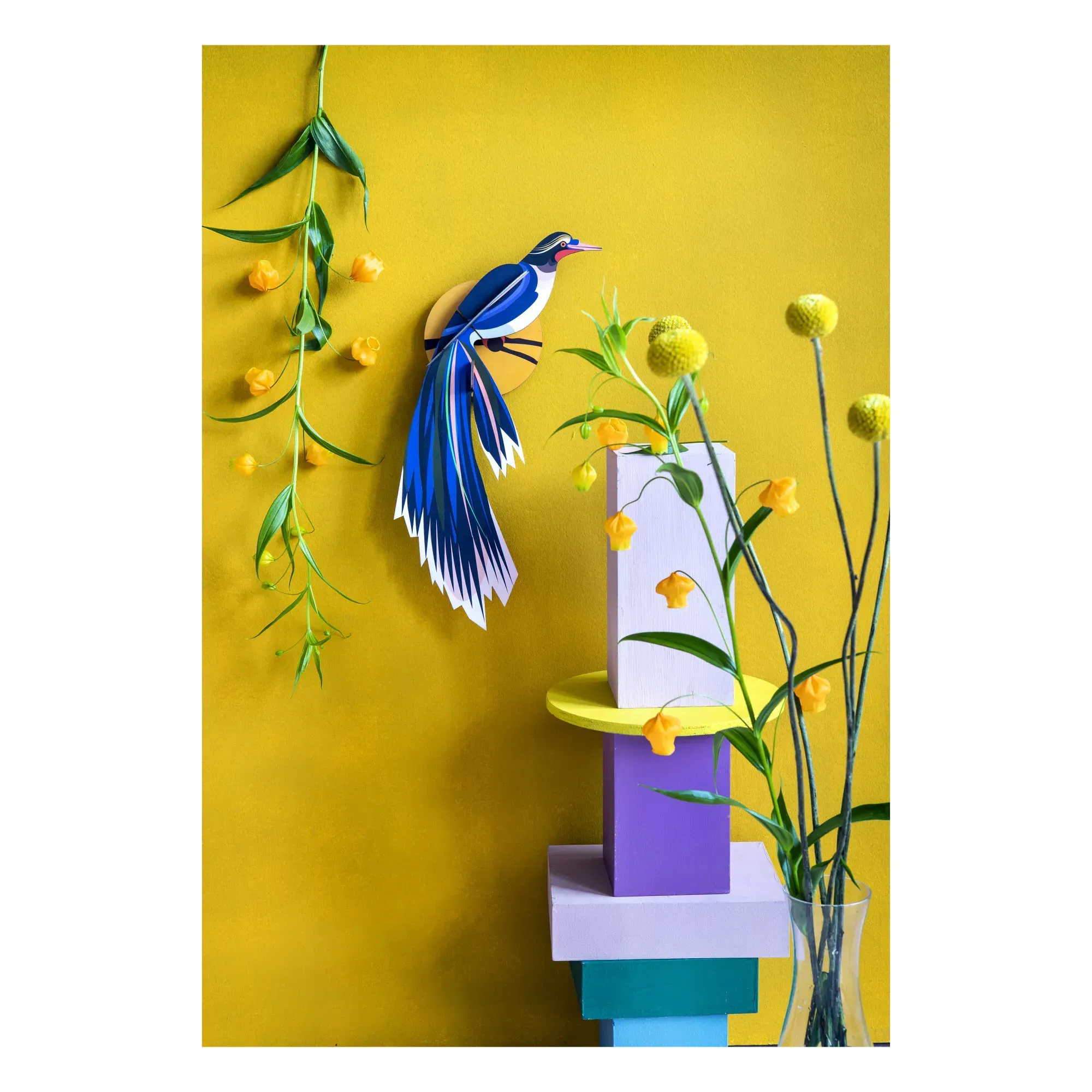 Flores Bird Wall Decoration - Multicoloured, Recycled Cardboard alternate view