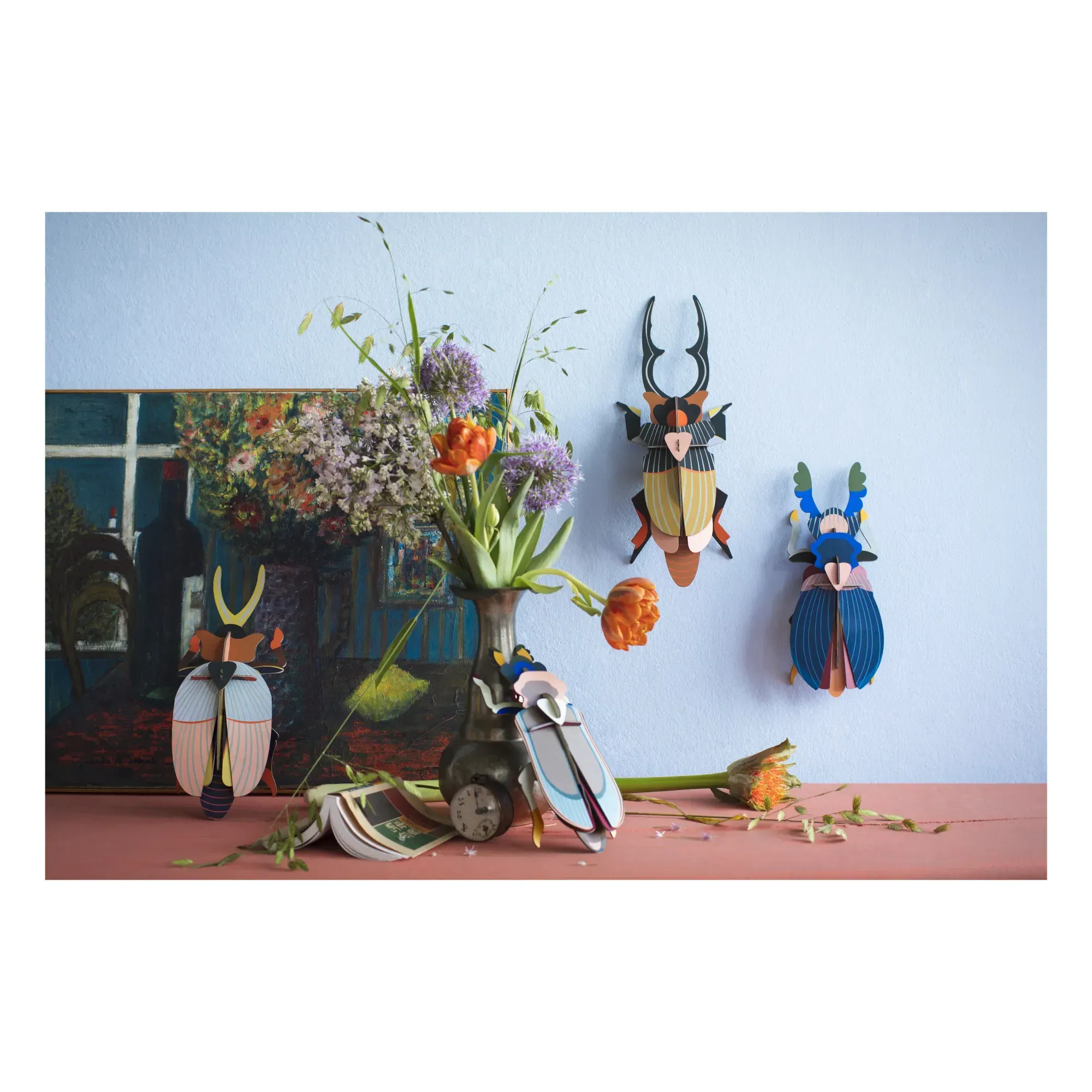 Rhinoceros Beetle Wall Decoration - Multicoloured, Recycled Cardboard alternate view