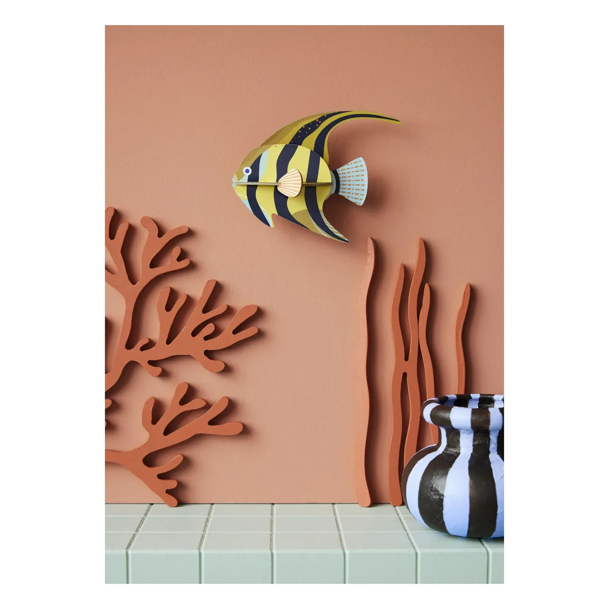 Studio Roof Angel Fish Wall Decoration - Yellow, Cardboard alternate view