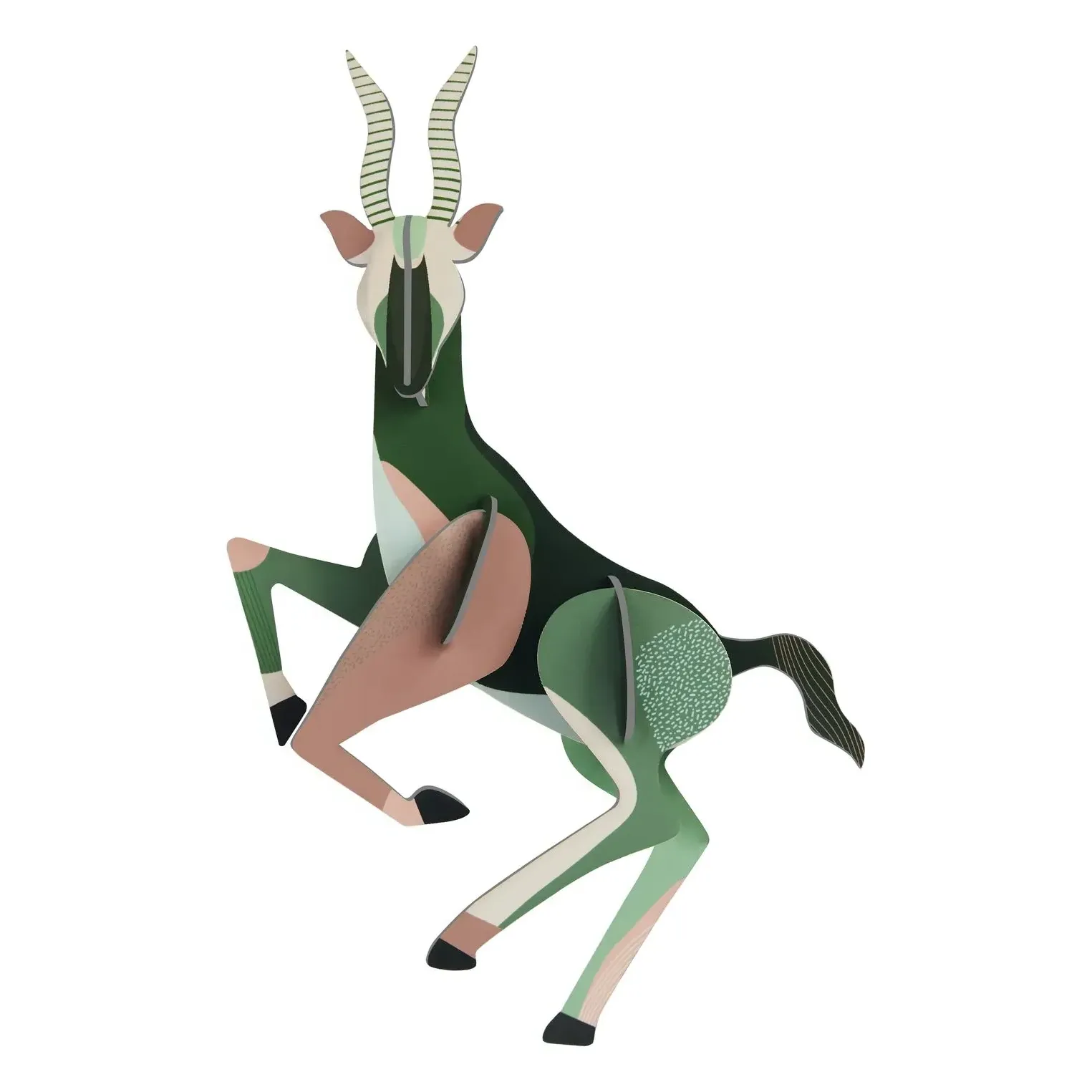 Studio Roof Antelope 3D Wall Decoration - Multicoloured, Cardboard product