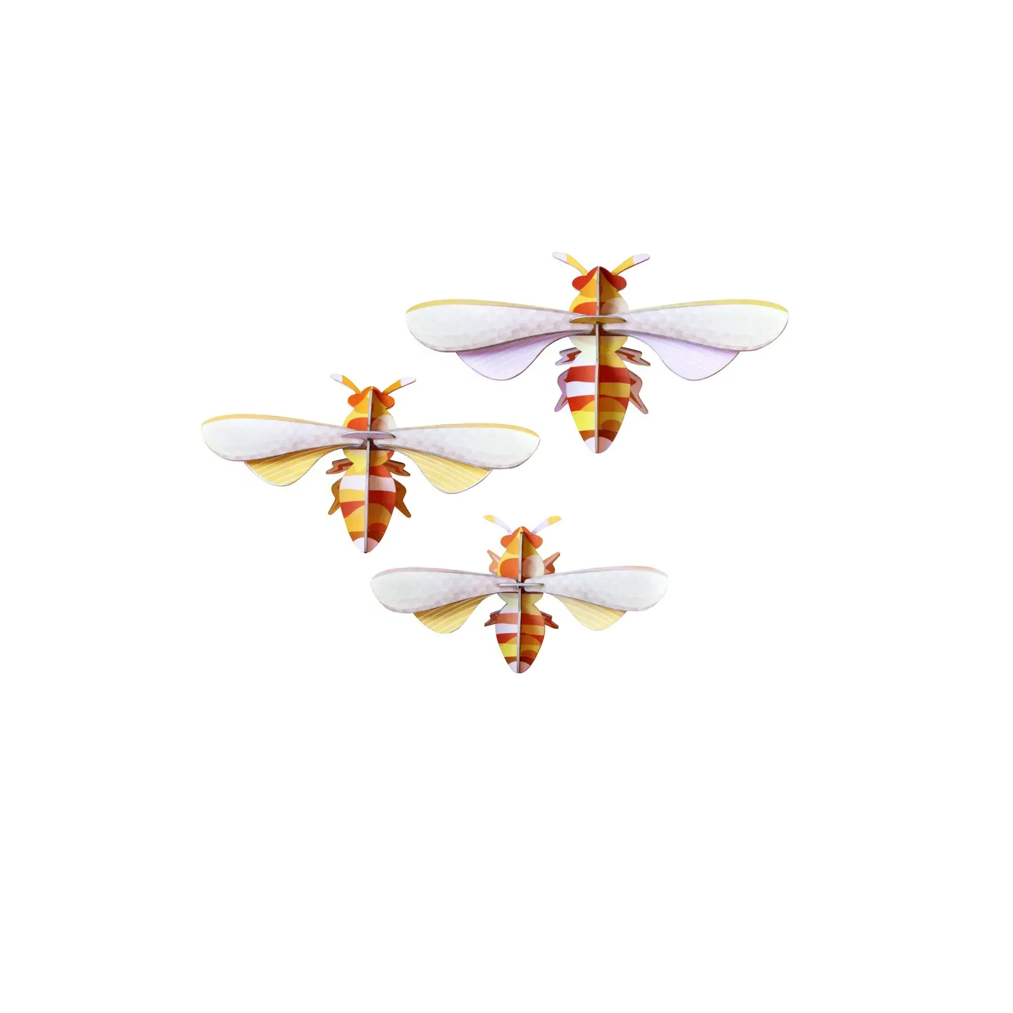 Studio Roof Bee Wall Decorations Set of 3 - Multicoloured, Recycled Cardboard product