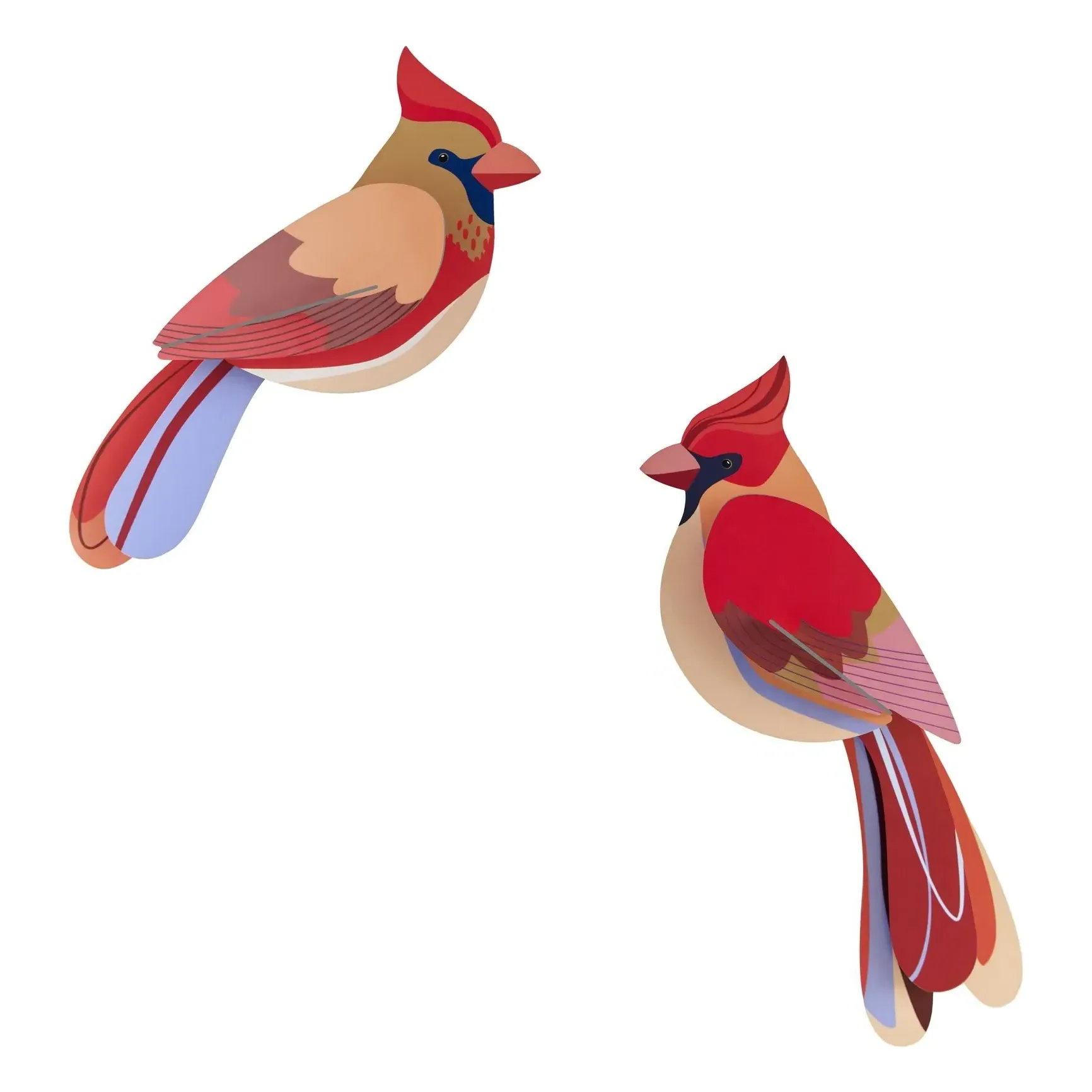 Studio Roof Cardinals Wall Decorations Set of 2 - Red, Recycled Cardboard product