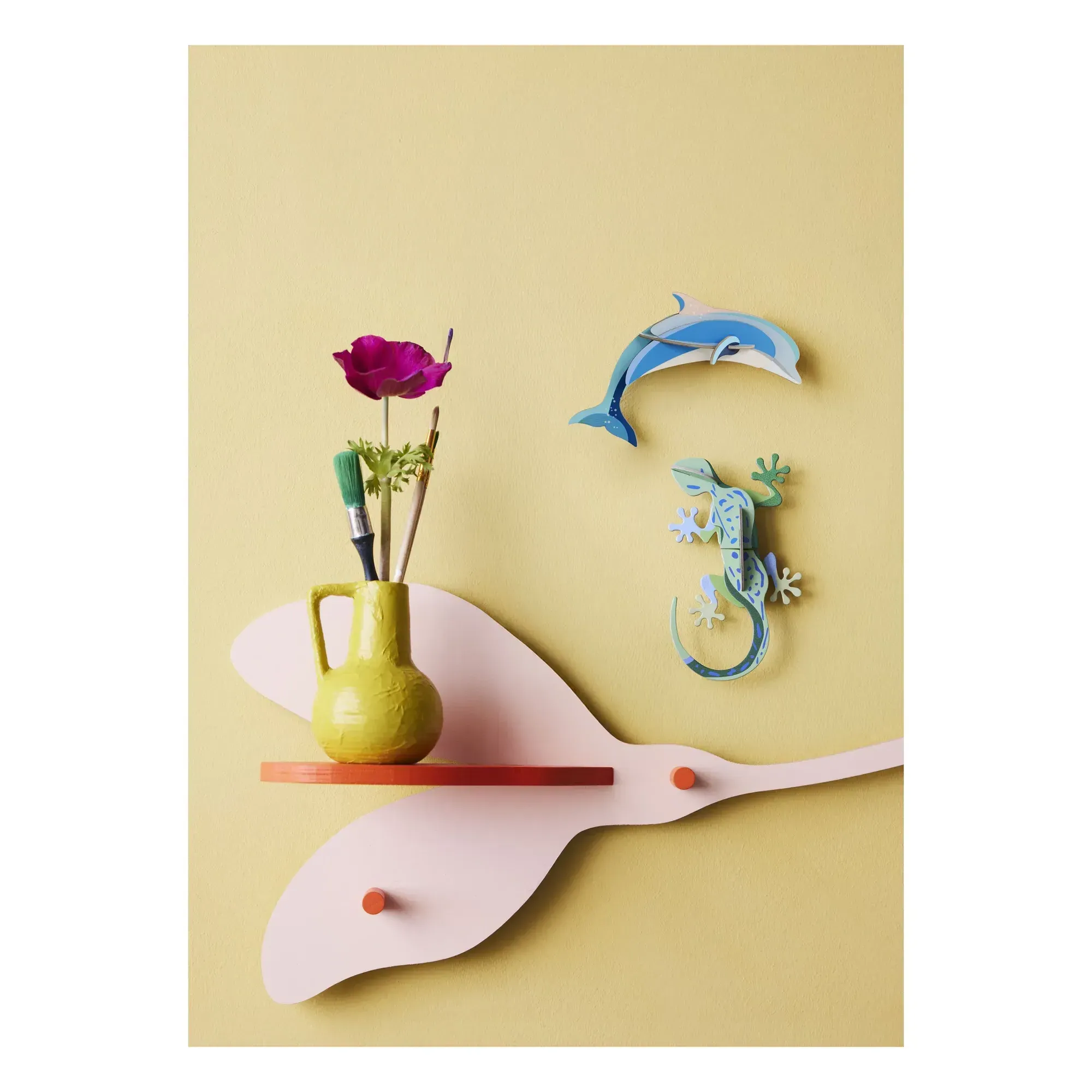 Studio Roof Dolphin 3D Wall Decoration - Light Blue, Recycled Cardboard alternate view