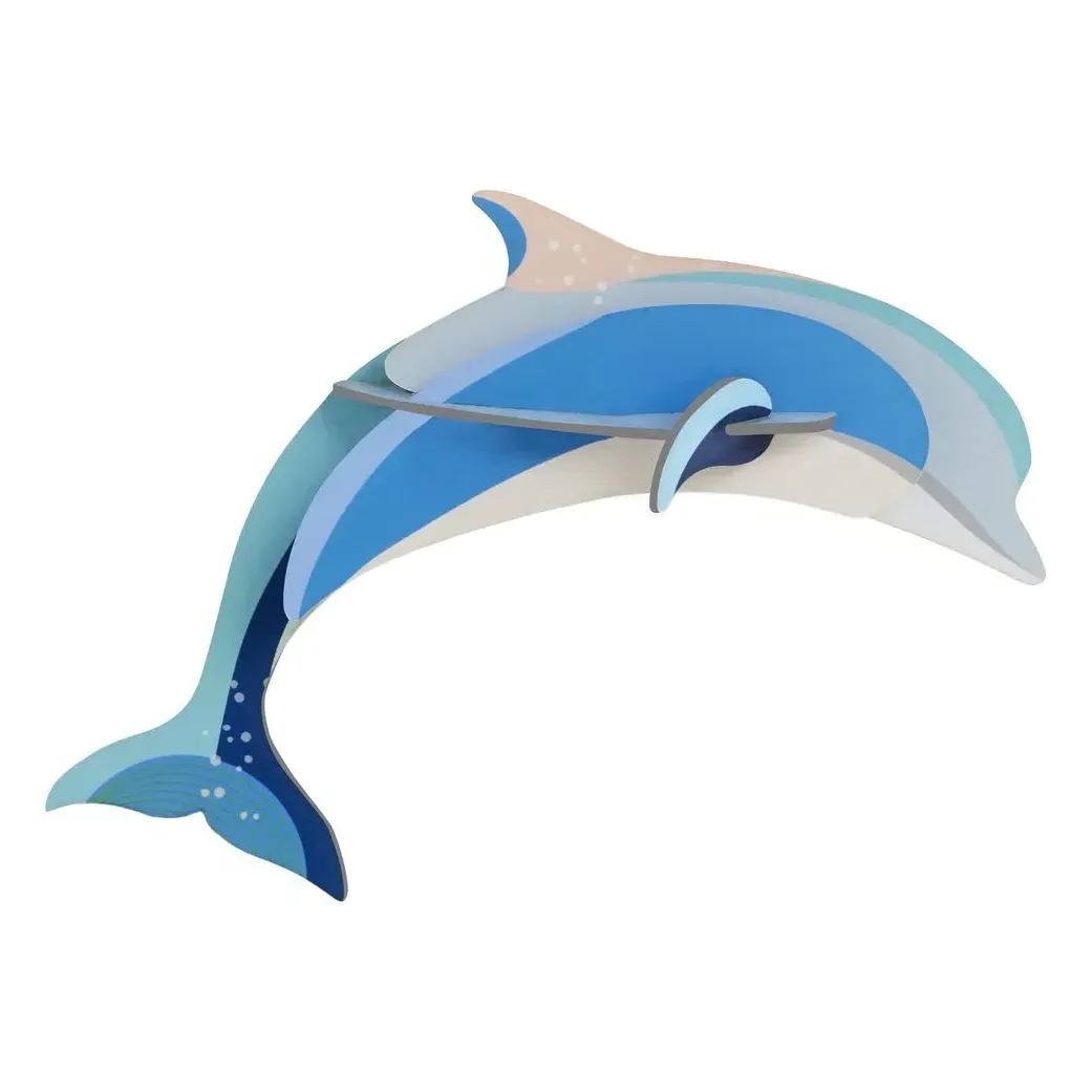 Studio Roof Dolphin 3D Wall Decoration - Light Blue, Recycled Cardboard product