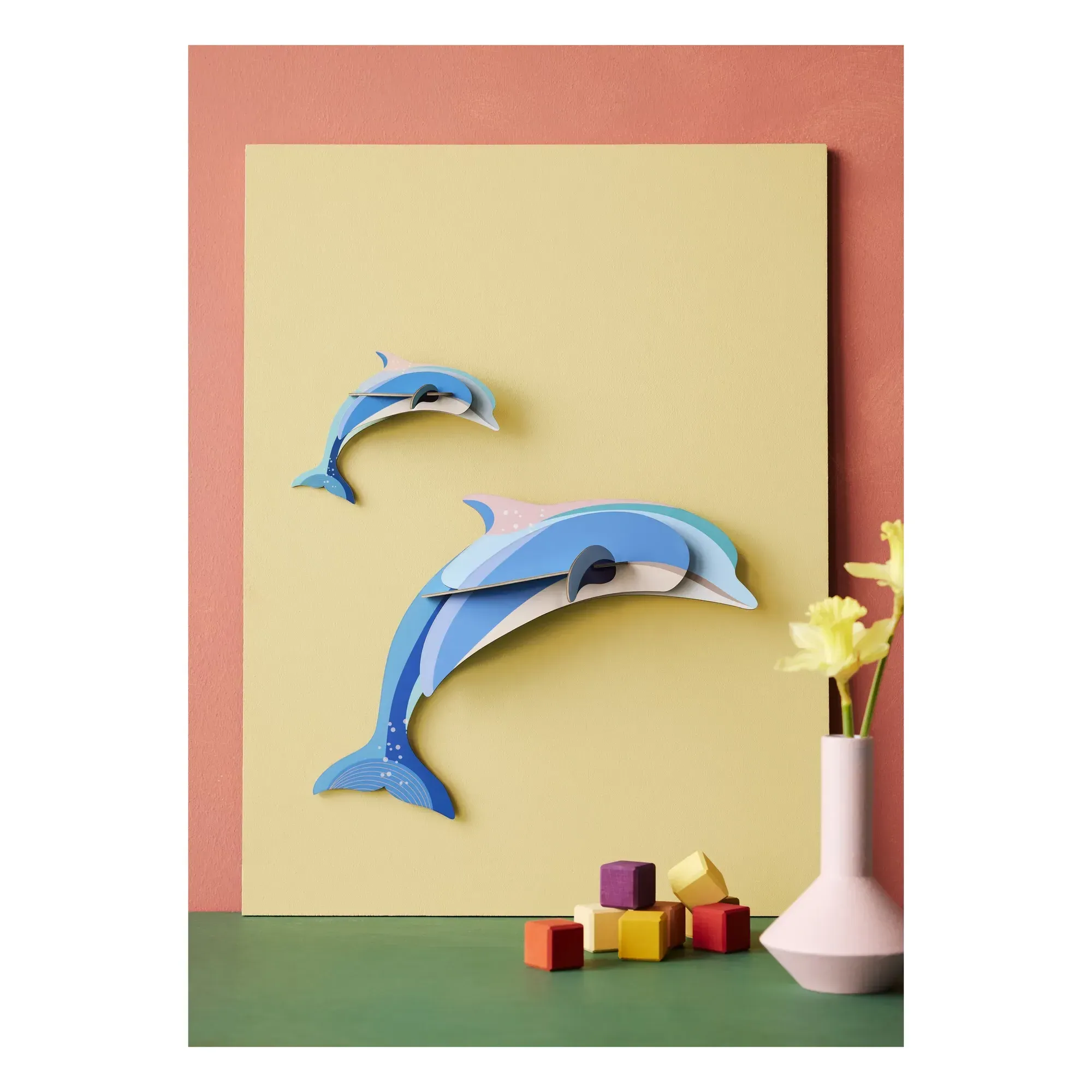 Studio Roof Dolphins Wall Decoration Set of 2 - Light Blue, Cardboard alternate view
