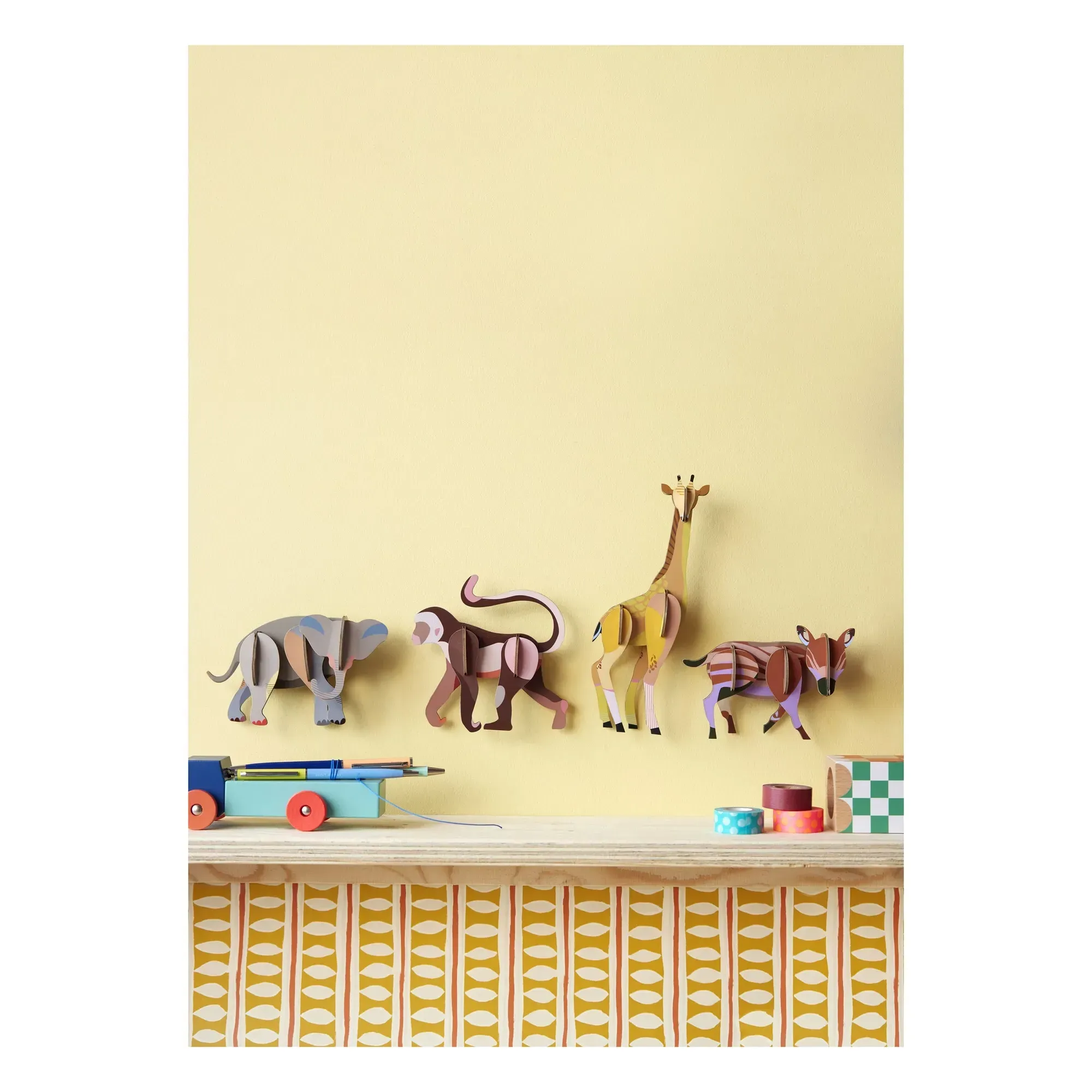 Studio Roof Elephant 3D Wall Decoration - Multicoloured, Cardboard alternate view
