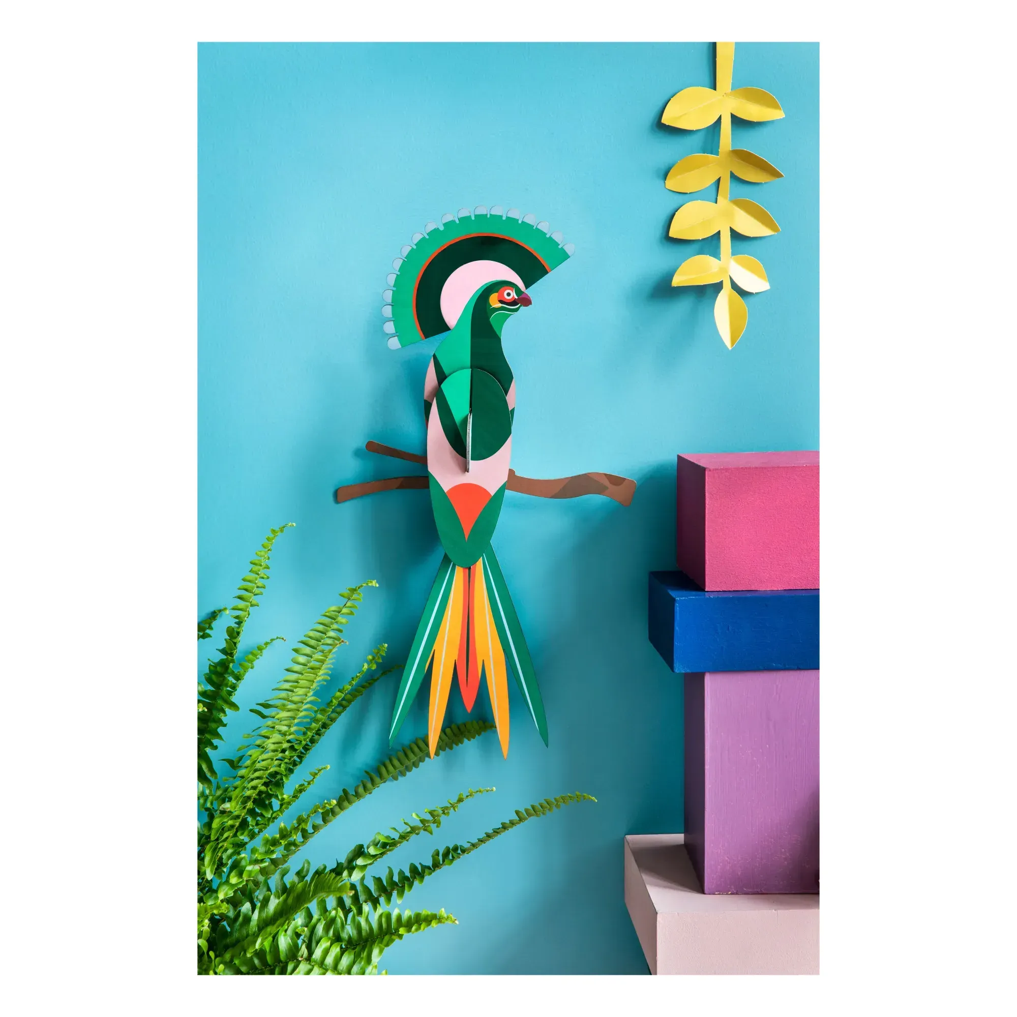 Studio Roof Gili Bird Wall Decoration - Multicoloured, Recycled Cardboard alternate view
