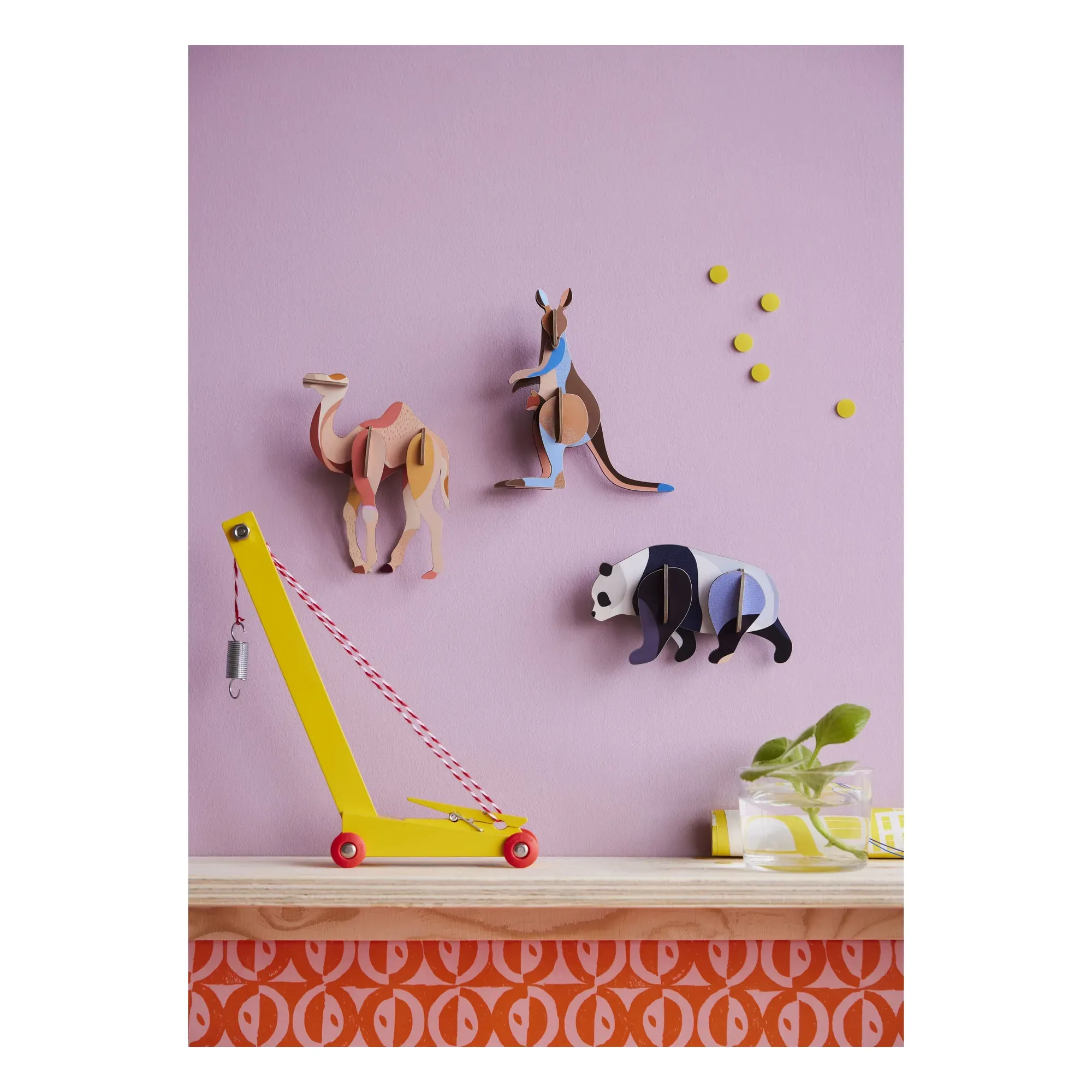 Studio Roof Kangaroo 3D Wall Decoration - Multicoloured, Cardboard alternate view