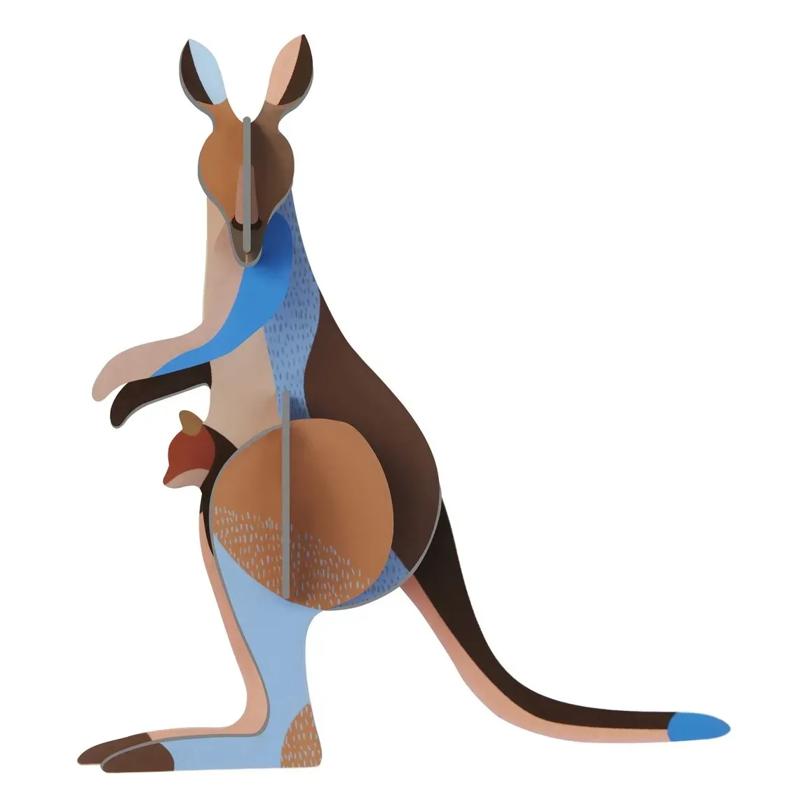 Studio Roof Kangaroo 3D Wall Decoration - Multicoloured, Cardboard product